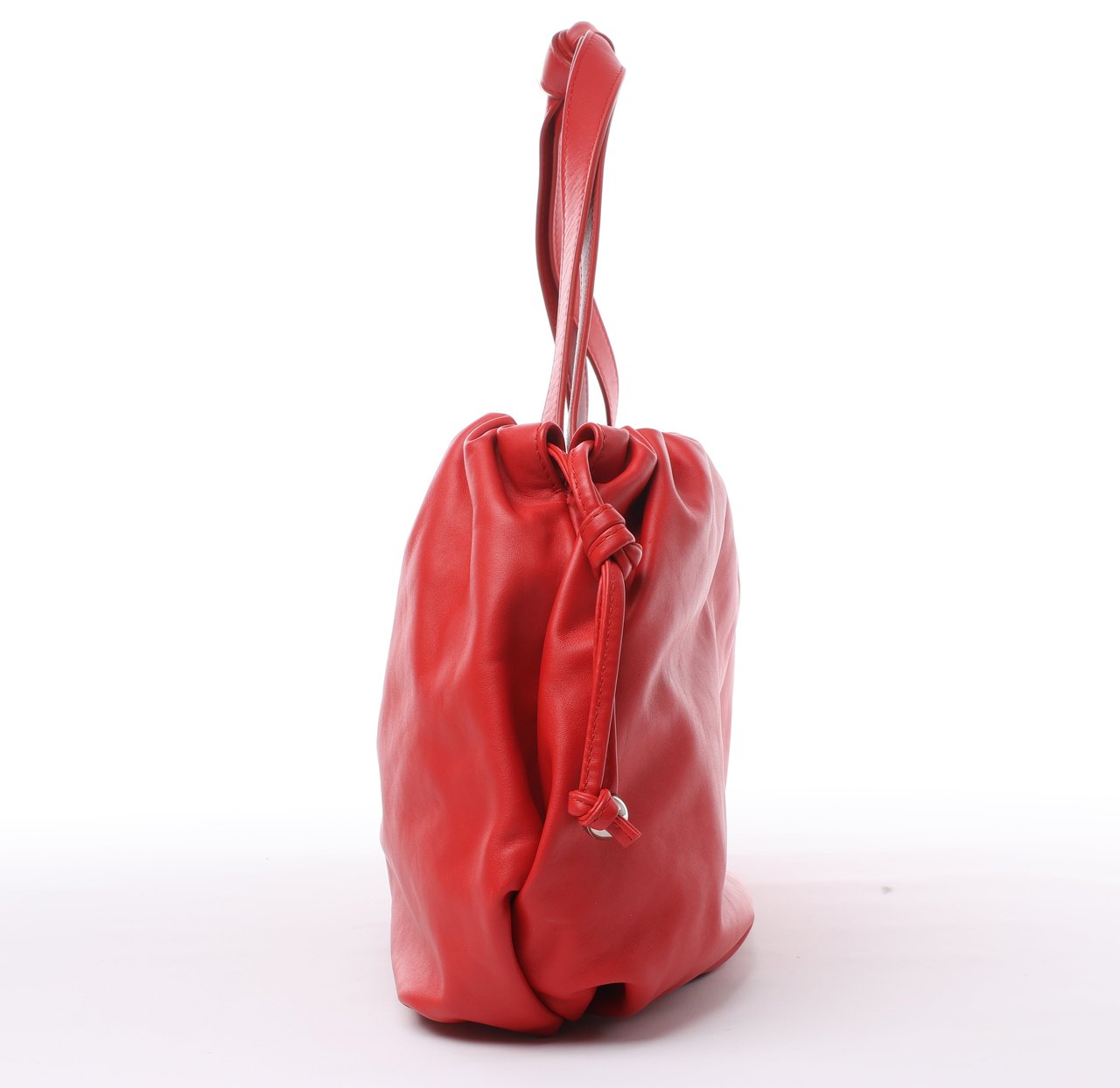 Bottega Veneta Bottega Veneta Bulb Smooth Leather Shoulder Bag in Red Rood