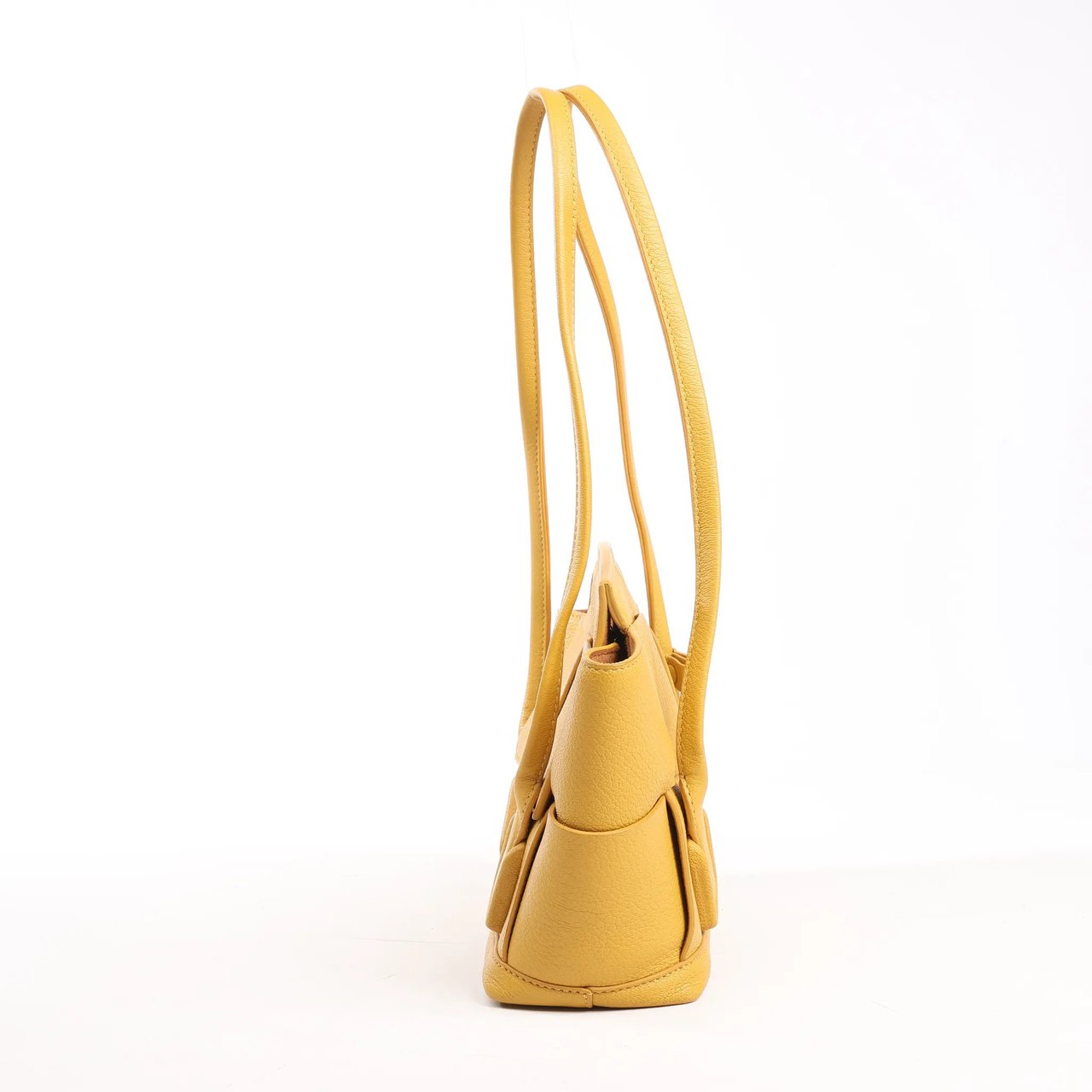 Bottega Veneta Bottega Veneta Mini Arco Maxi Intrecciato Leather Handbag in Yellow Geel