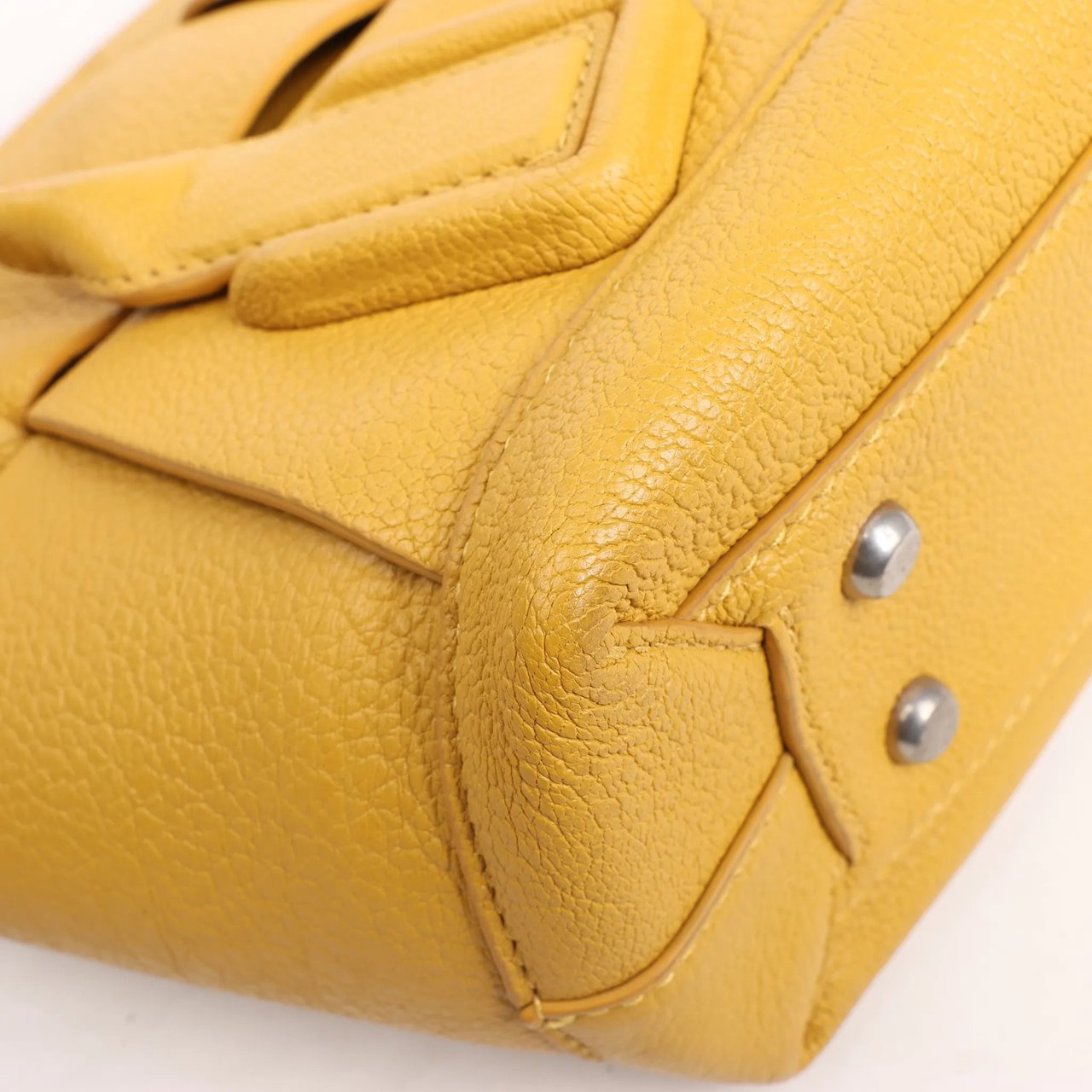 Bottega Veneta Bottega Veneta Mini Arco Maxi Intrecciato Leather Handbag in Yellow Geel
