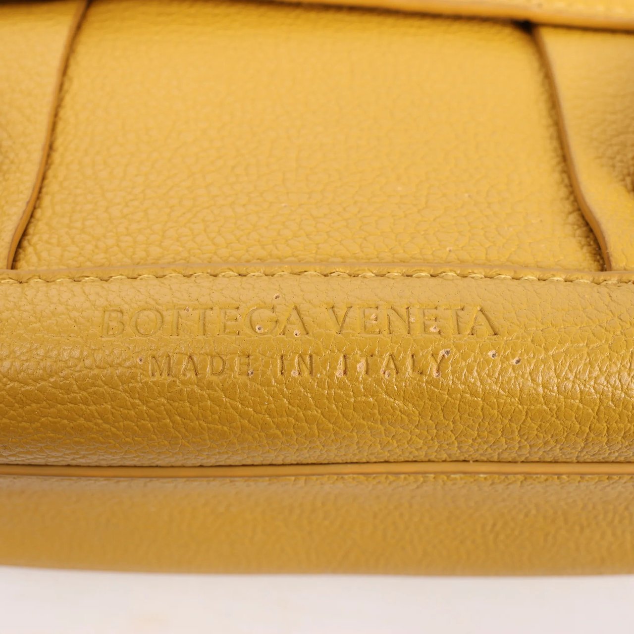 Bottega Veneta Bottega Veneta Mini Arco Maxi Intrecciato Leather Handbag in Yellow Geel