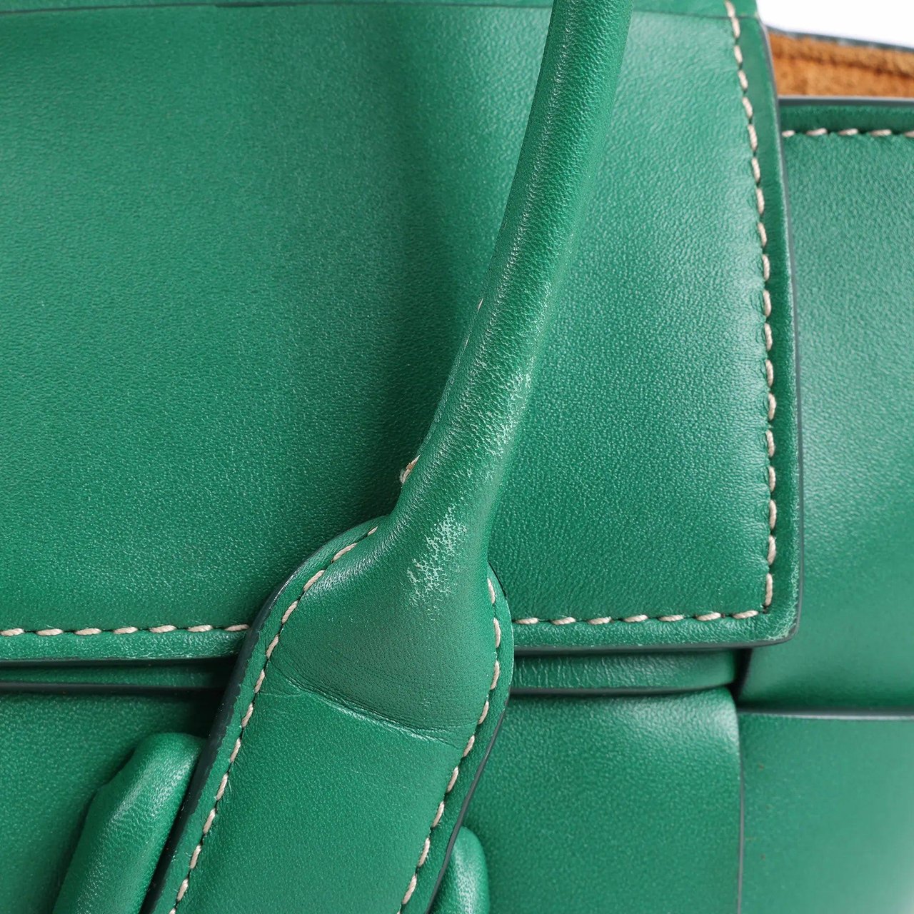 Bottega Veneta Bottega Veneta Arco Mini Leather Maxi Intrecciato 2Way Handbag in Green Groen