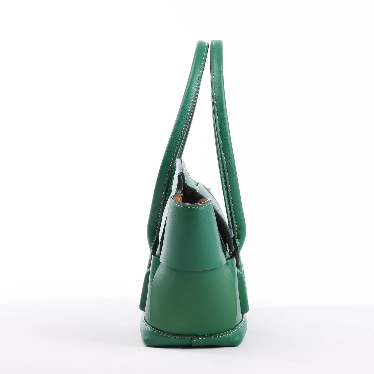 Bottega Veneta Bottega Veneta Arco Mini Leather Maxi Intrecciato 2Way Handbag in Green Groen