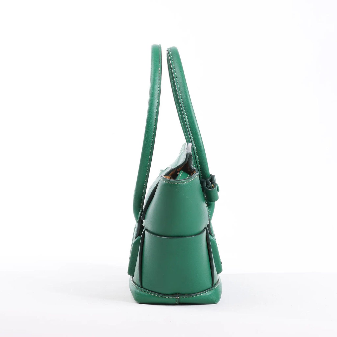 Bottega Veneta Bottega Veneta Arco Mini Leather Maxi Intrecciato 2Way Handbag in Green Groen