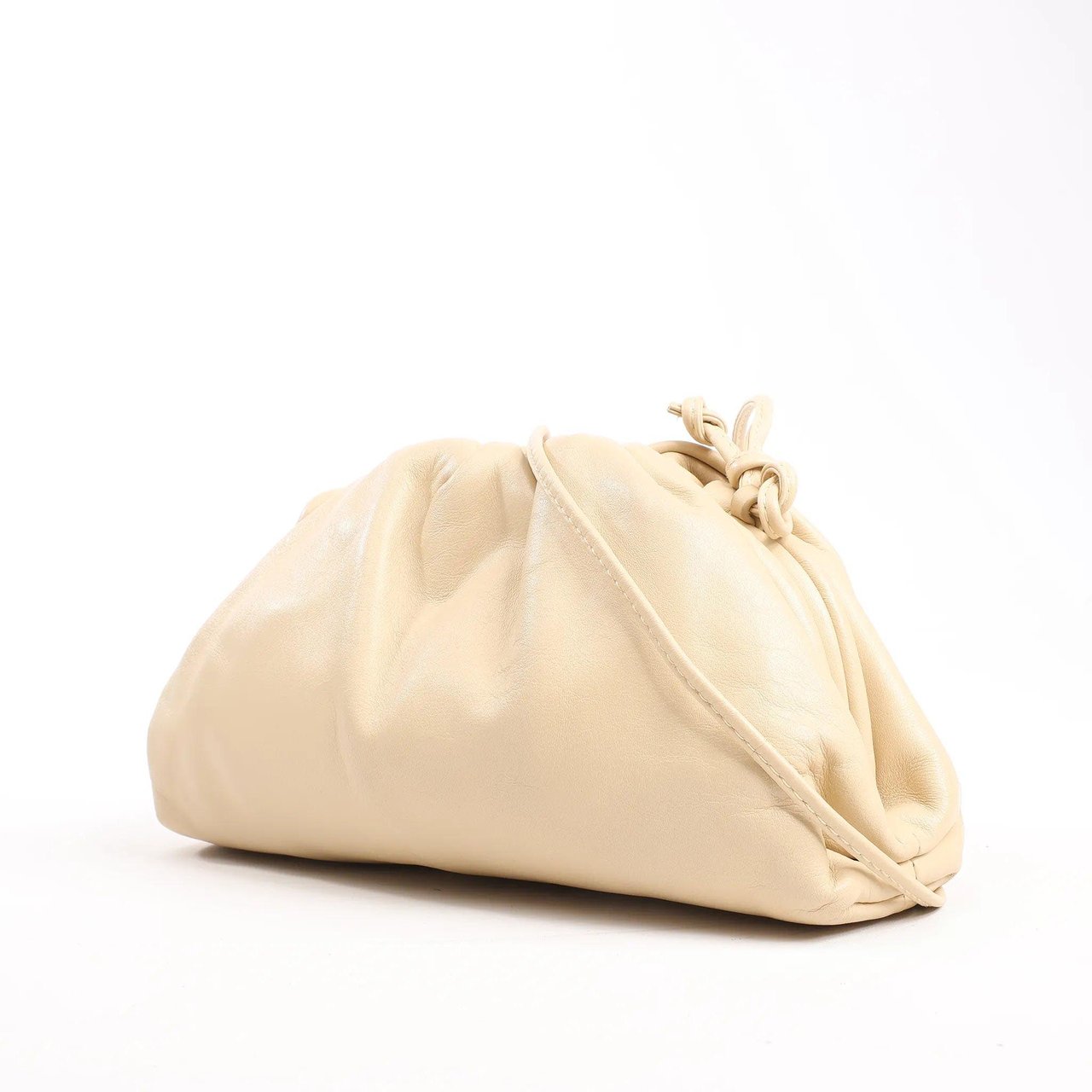 Bottega Veneta Bottega Veneta Mini The Pouch Leather Crossbody bag in Beige Beige