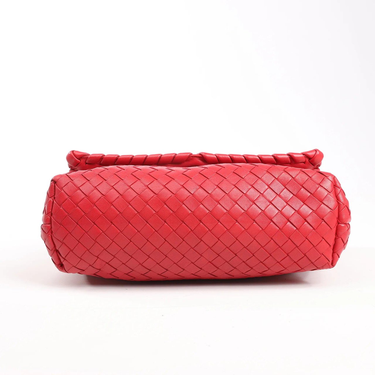 Bottega Veneta Bottega Veneta Intrecciato Leather Shoulder Bag in Red Rood