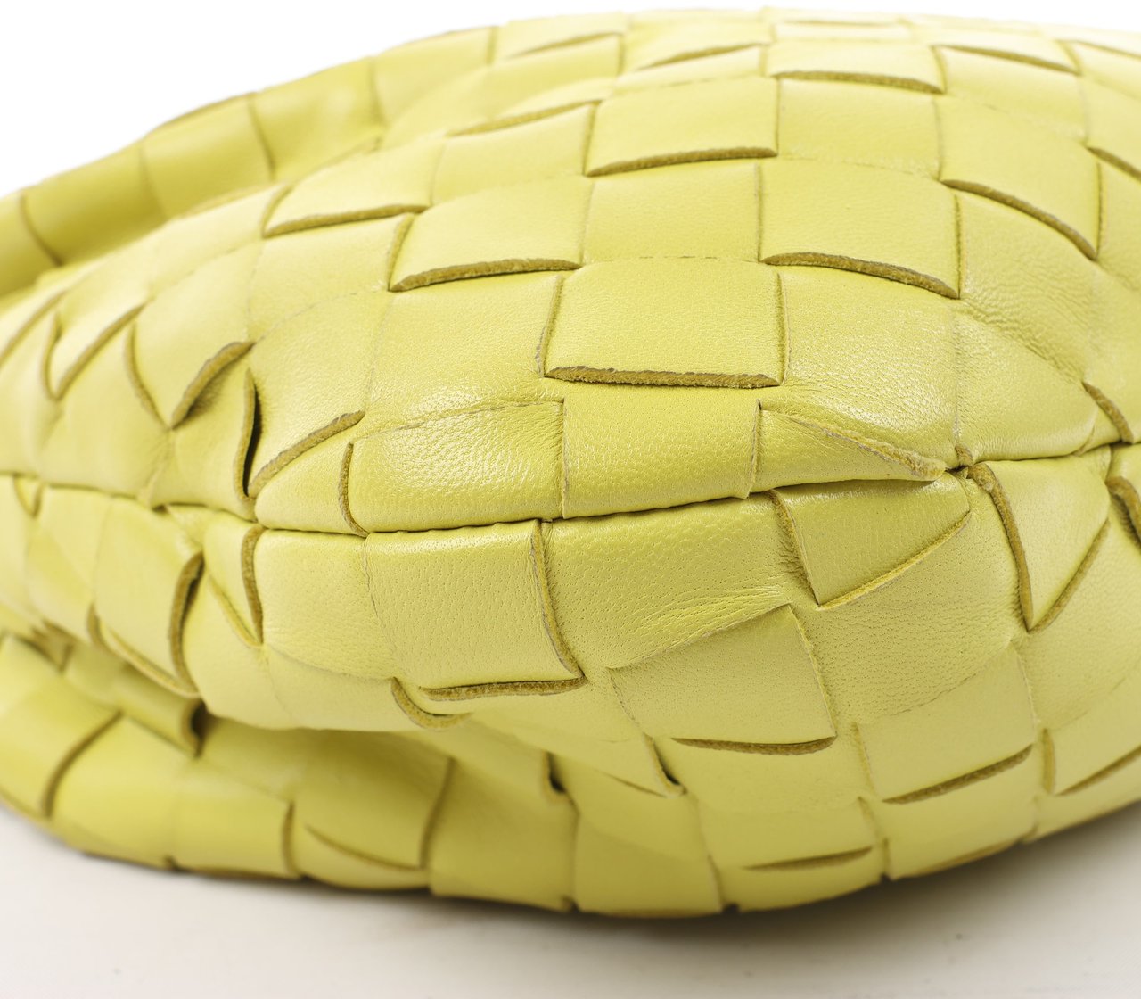 Bottega Veneta Bottega Veneta Intrecciato Mini Jodie Leather Handbag in Yellow-Green Groen