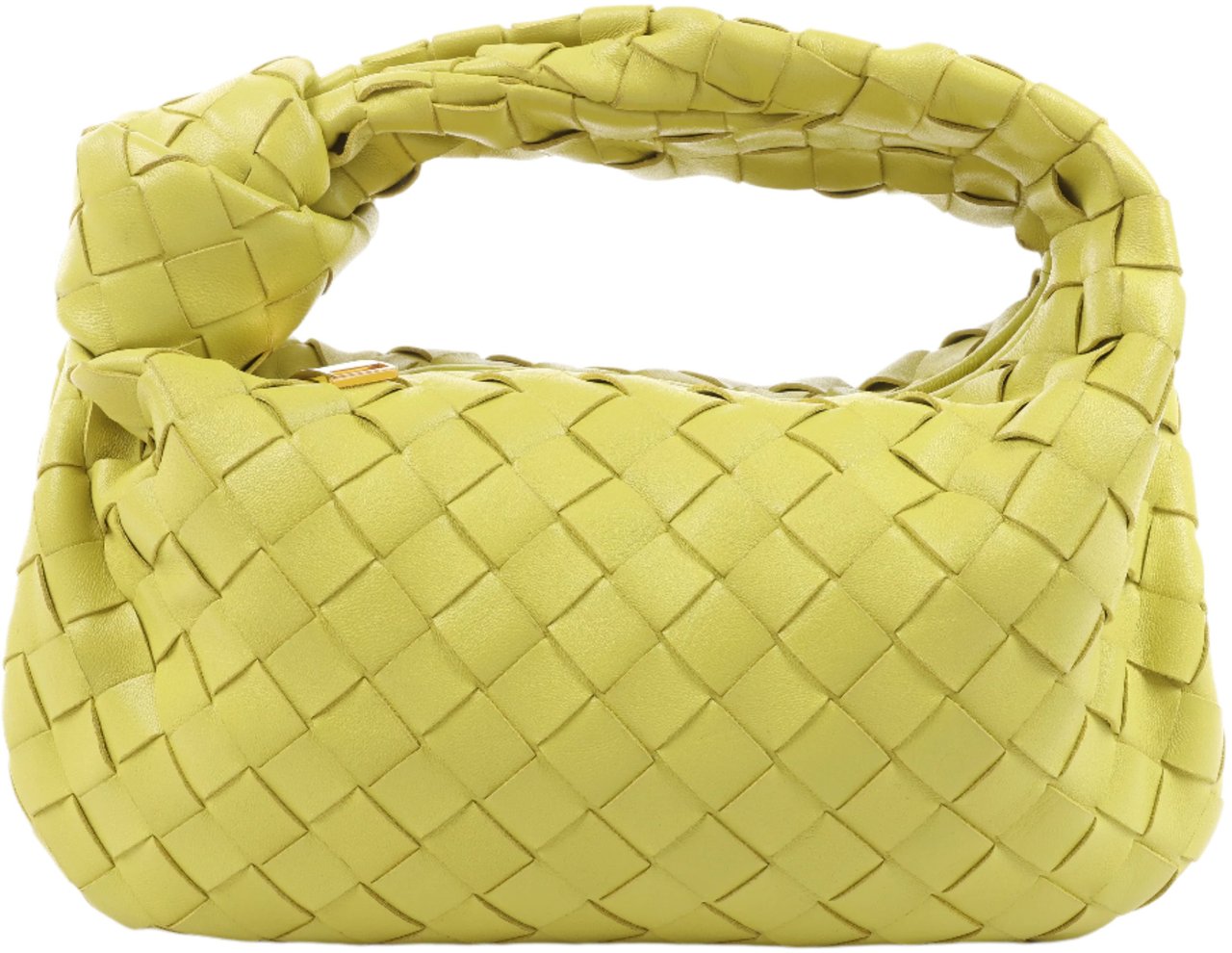 Bottega Veneta Bottega Veneta Intrecciato Mini Jodie Leather Handbag in Yellow-Green Groen