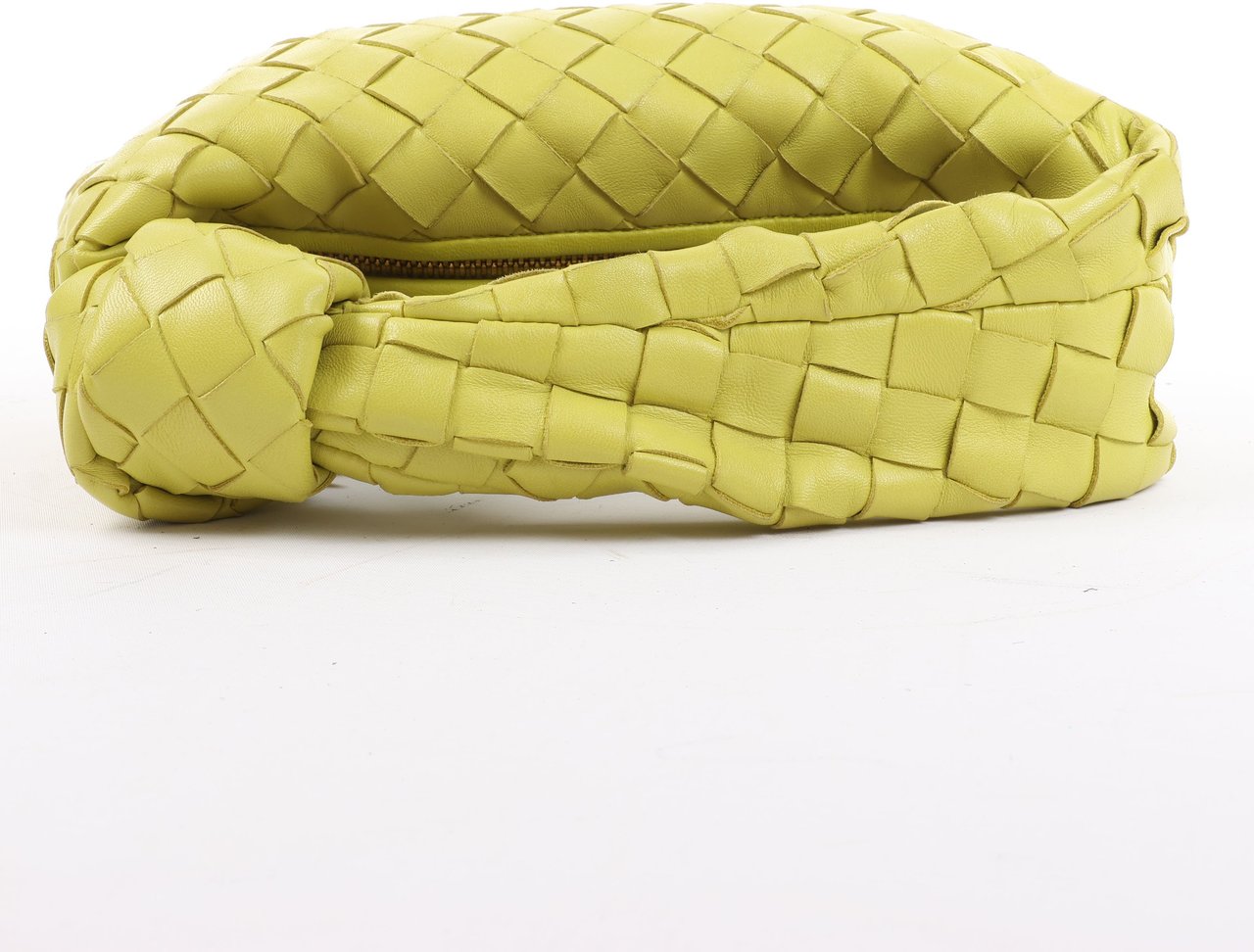 Bottega Veneta Bottega Veneta Intrecciato Mini Jodie Leather Handbag in Yellow-Green Groen