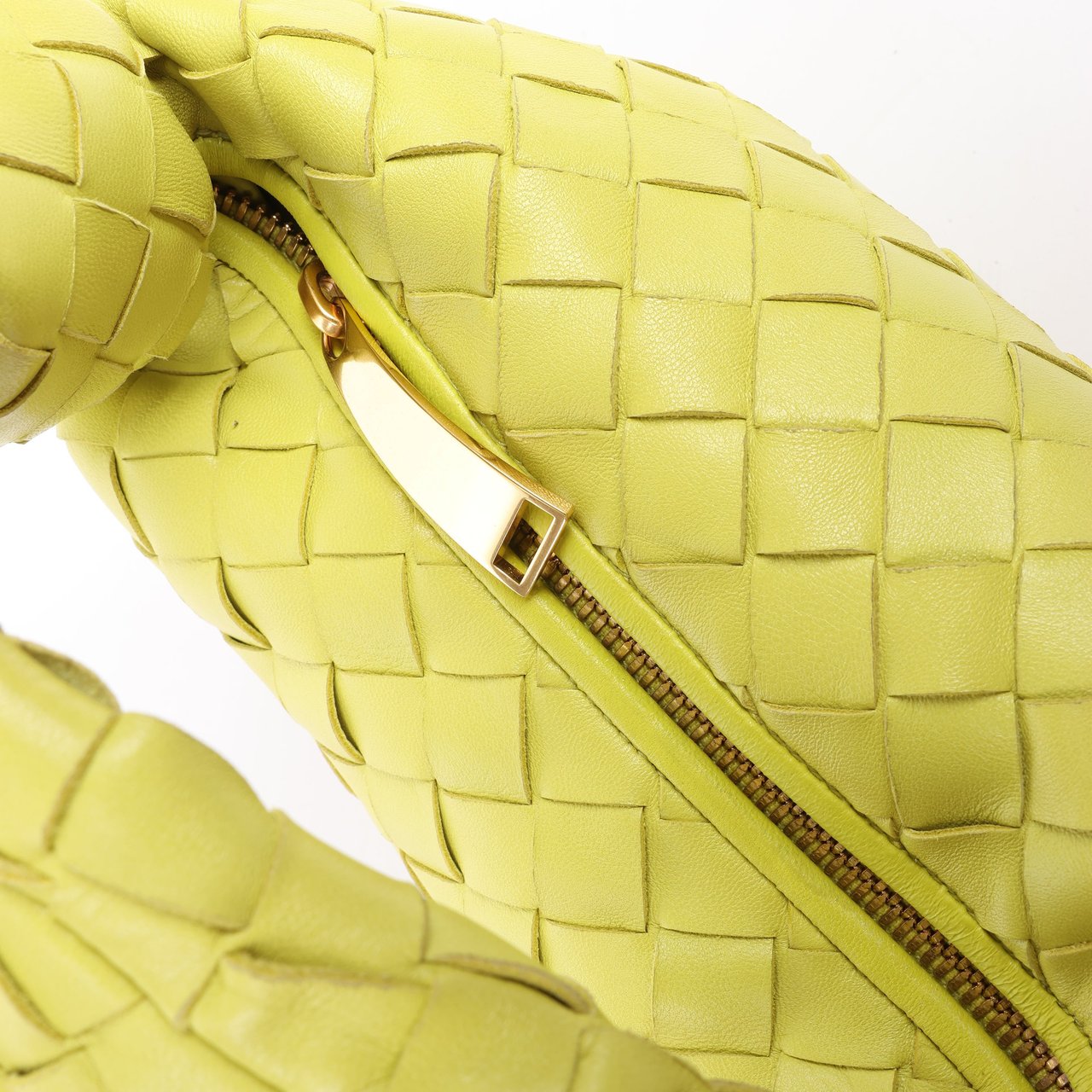Bottega Veneta Bottega Veneta Intrecciato Mini Jodie Leather Handbag in Yellow-Green Groen