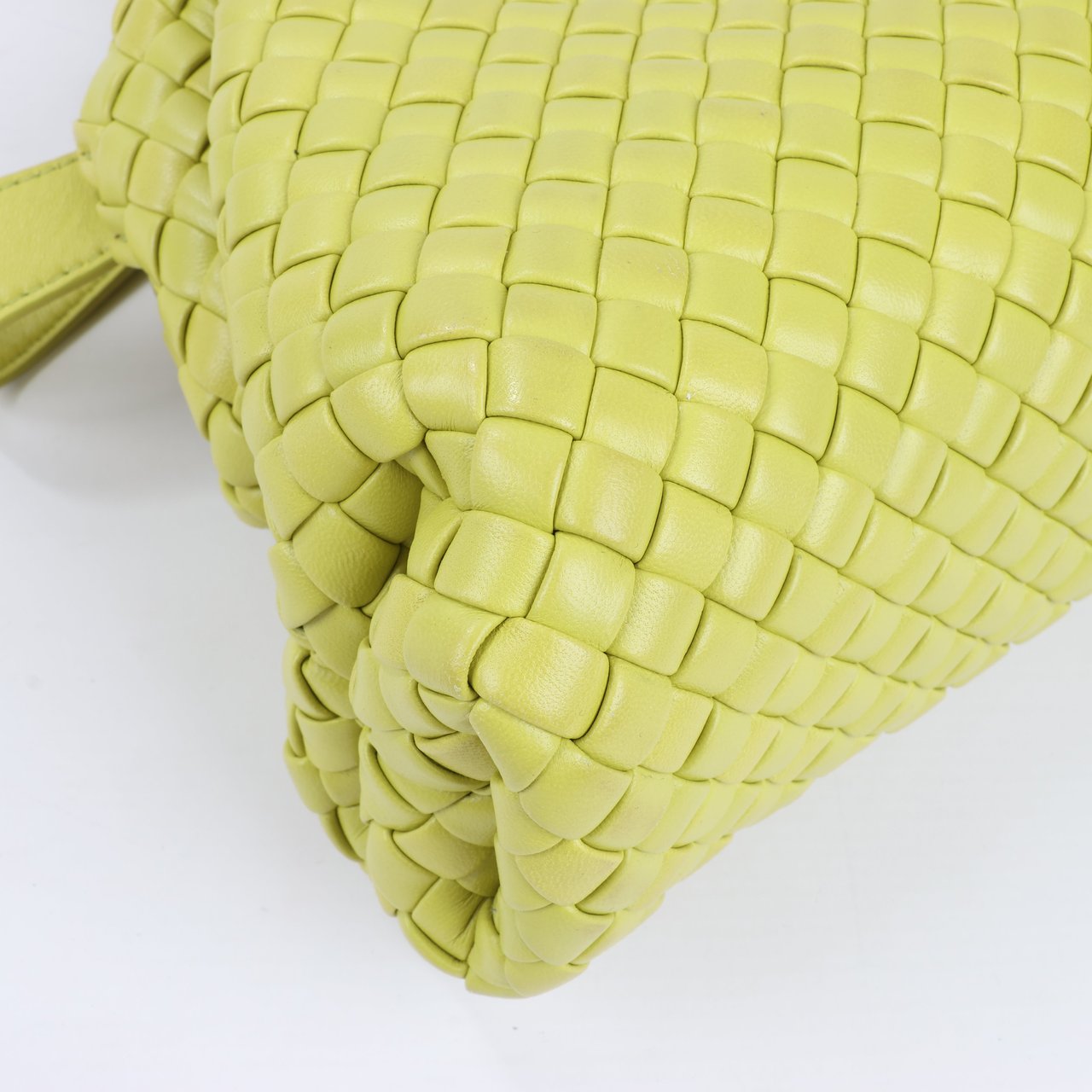 Bottega Veneta Bottega Veneta Intrecciato Small Leather 2Way Handbag in Yellowish Green Groen