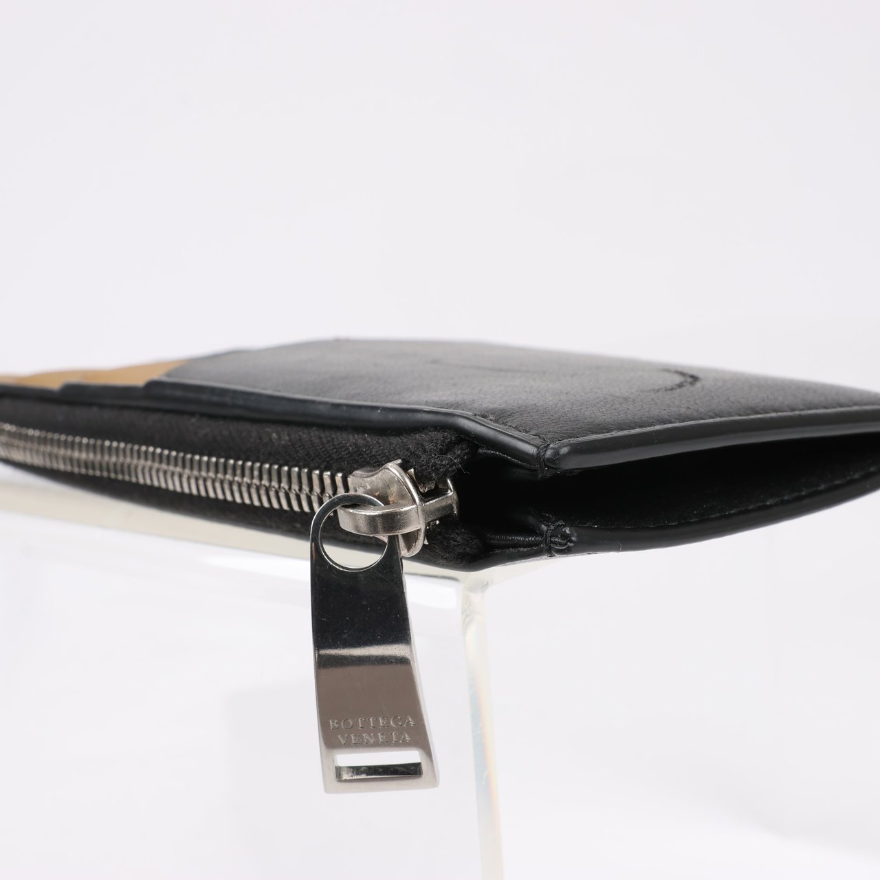 Bottega Veneta Bottega Veneta Leather Fragment Case in Black × Brown Divers