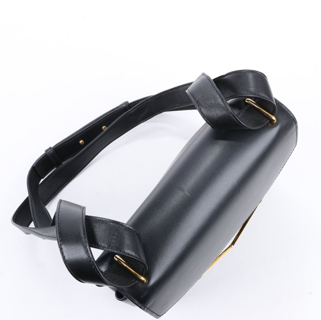 Bottega Veneta Bottega Veneta Box Calfskin Nappa Clip Shoulder Bag in Black Zwart