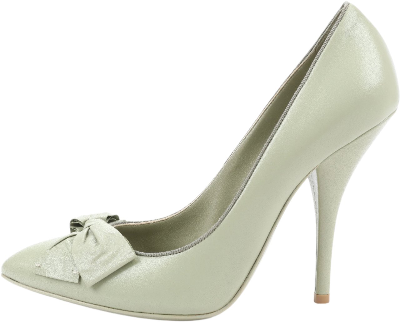 Bottega Veneta Bottega Veneta Leather Pumps Light Green Ribbon in Size 41 EU Groen