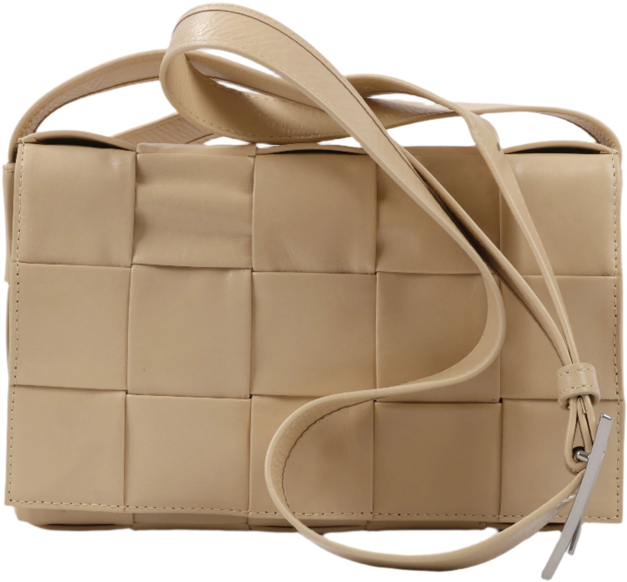 Bottega Veneta Bottega Veneta Maxi Intrecciato Cassette Leather Shoulder Bag in Beige Beige