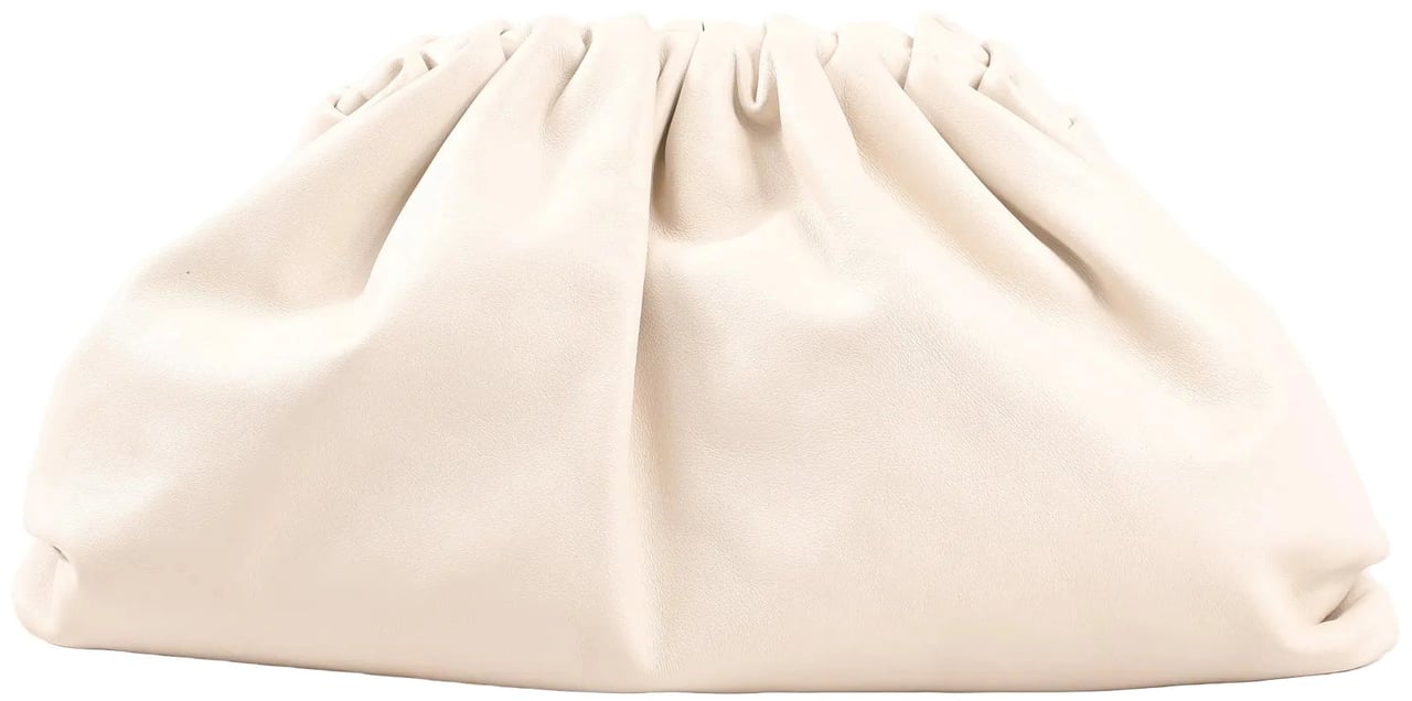 Bottega Veneta Bottega Veneta The Pouch Oversize Leather Clutch Bag in Beige Beige