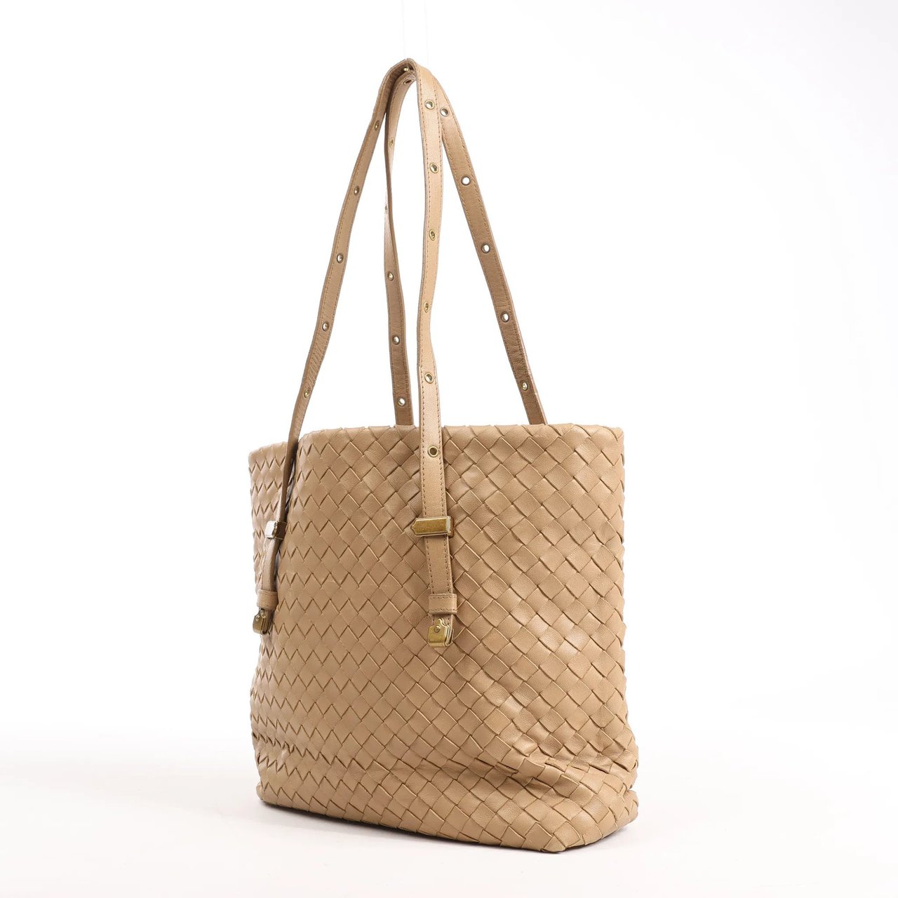 Bottega Veneta Bottega Veneta Intrecciato Leather Shoulder Bag in Beige Beige