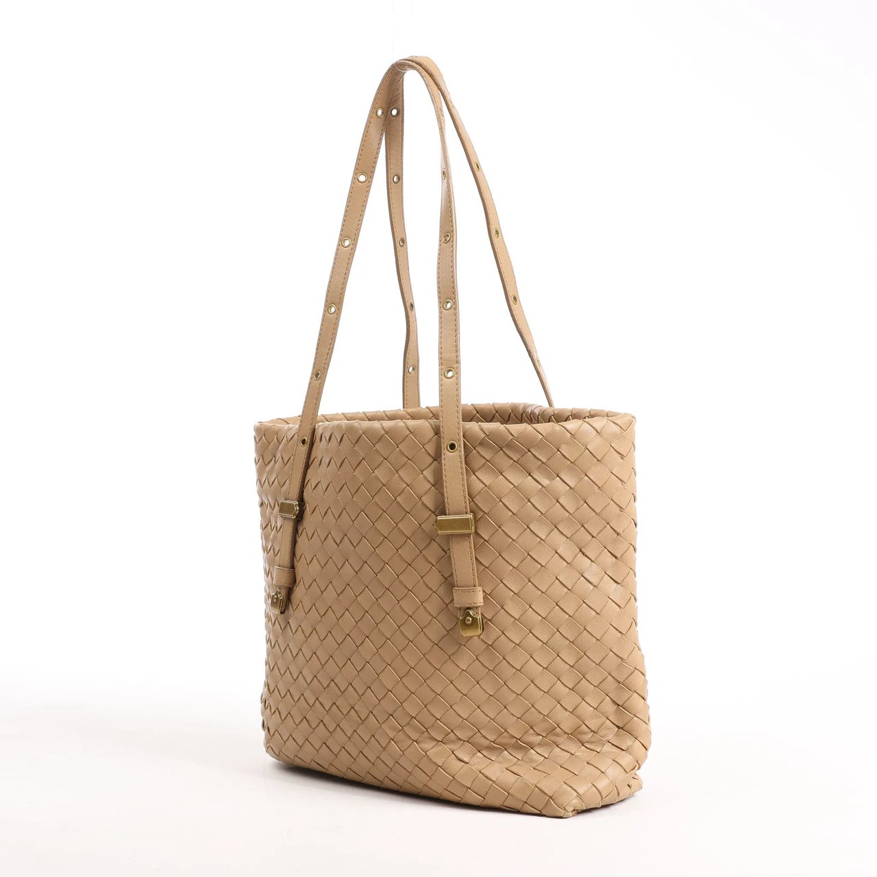 Bottega Veneta Bottega Veneta Intrecciato Leather Shoulder Bag in Beige Beige