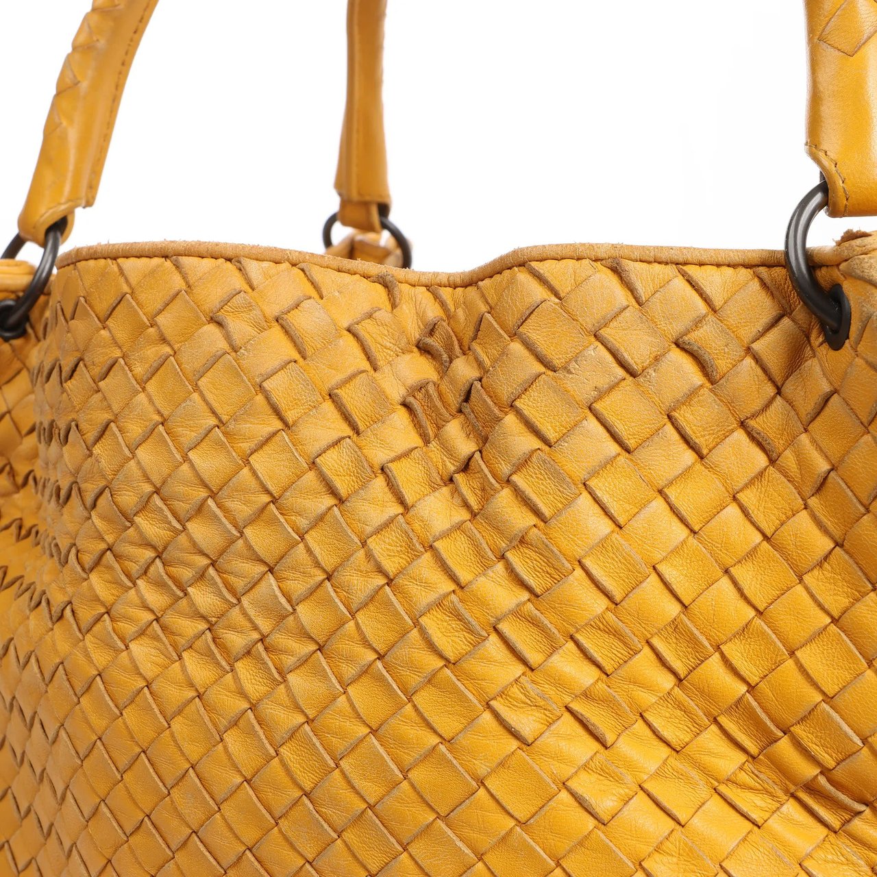Bottega Veneta Bottega Veneta Intrecciato Leather Shoulder Bag in Yellow Geel