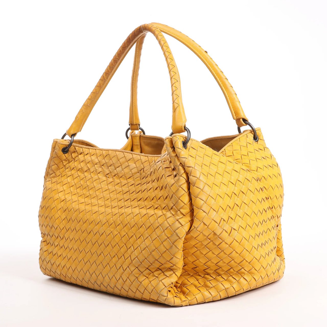 Bottega Veneta Bottega Veneta Intrecciato Leather Shoulder Bag in Yellow Geel