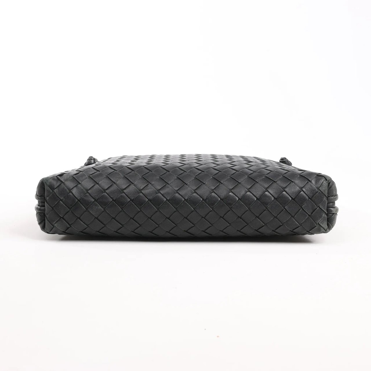 Bottega Veneta Bottega Veneta Nodini Intrecciato Leather Crossbody Bag in Black Zwart