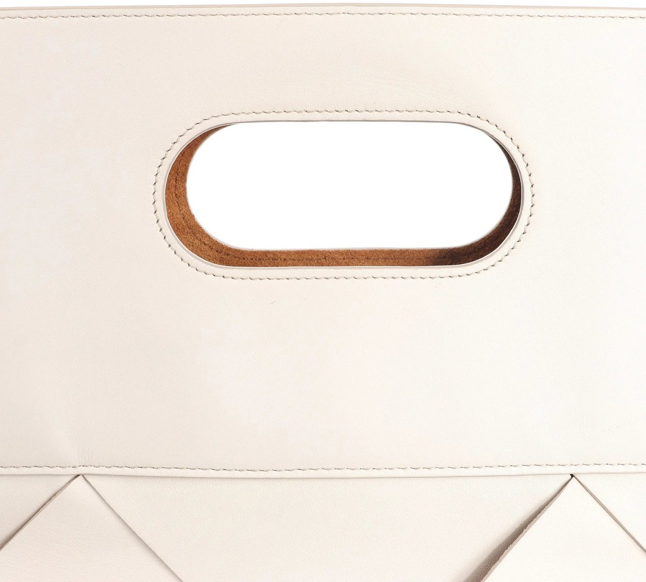 Bottega Veneta Bottega Veneta Slip Maxi Intrecciato Leather Handbag in White Wit