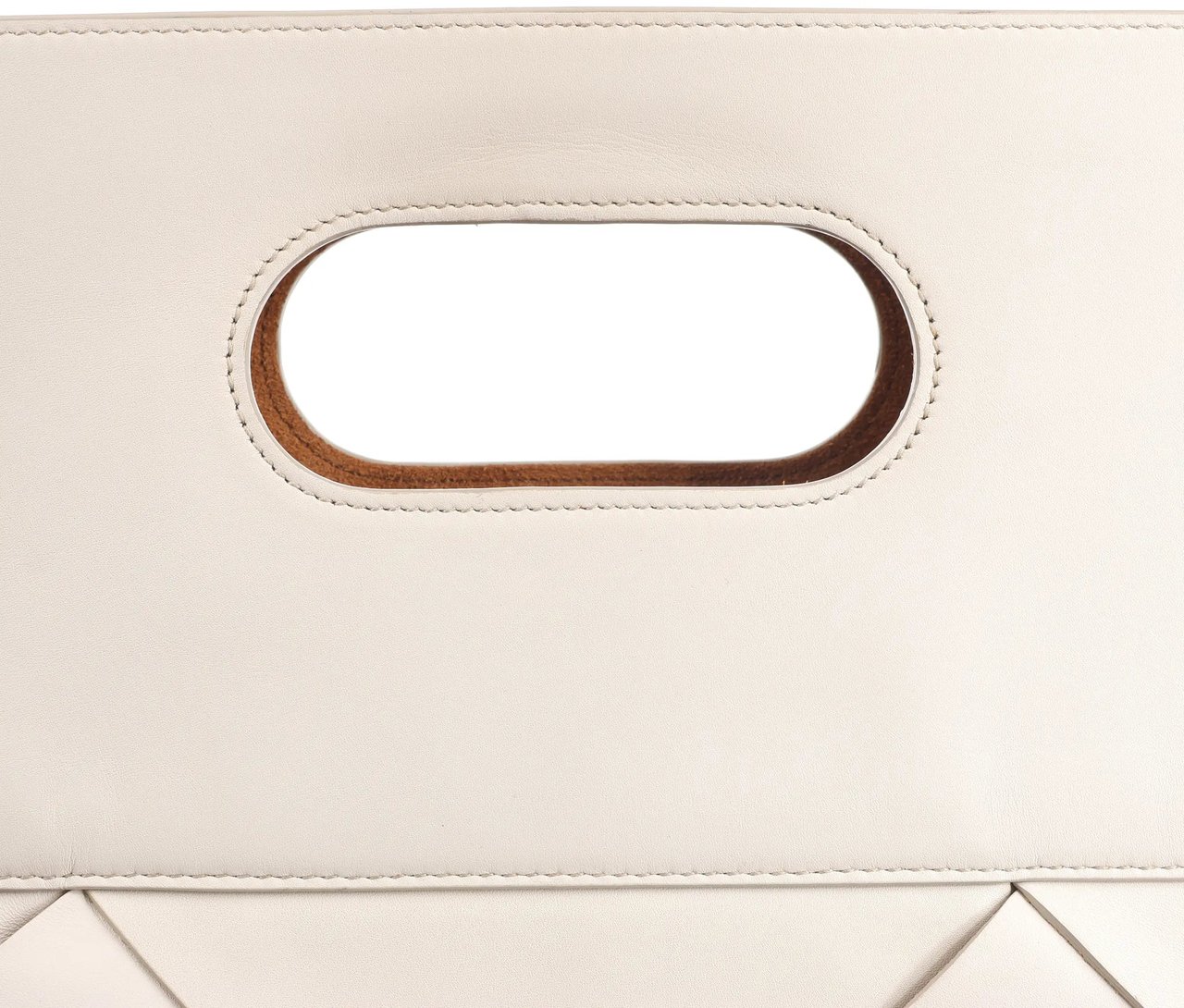 Bottega Veneta Bottega Veneta Slip Maxi Intrecciato Leather Handbag in White Wit