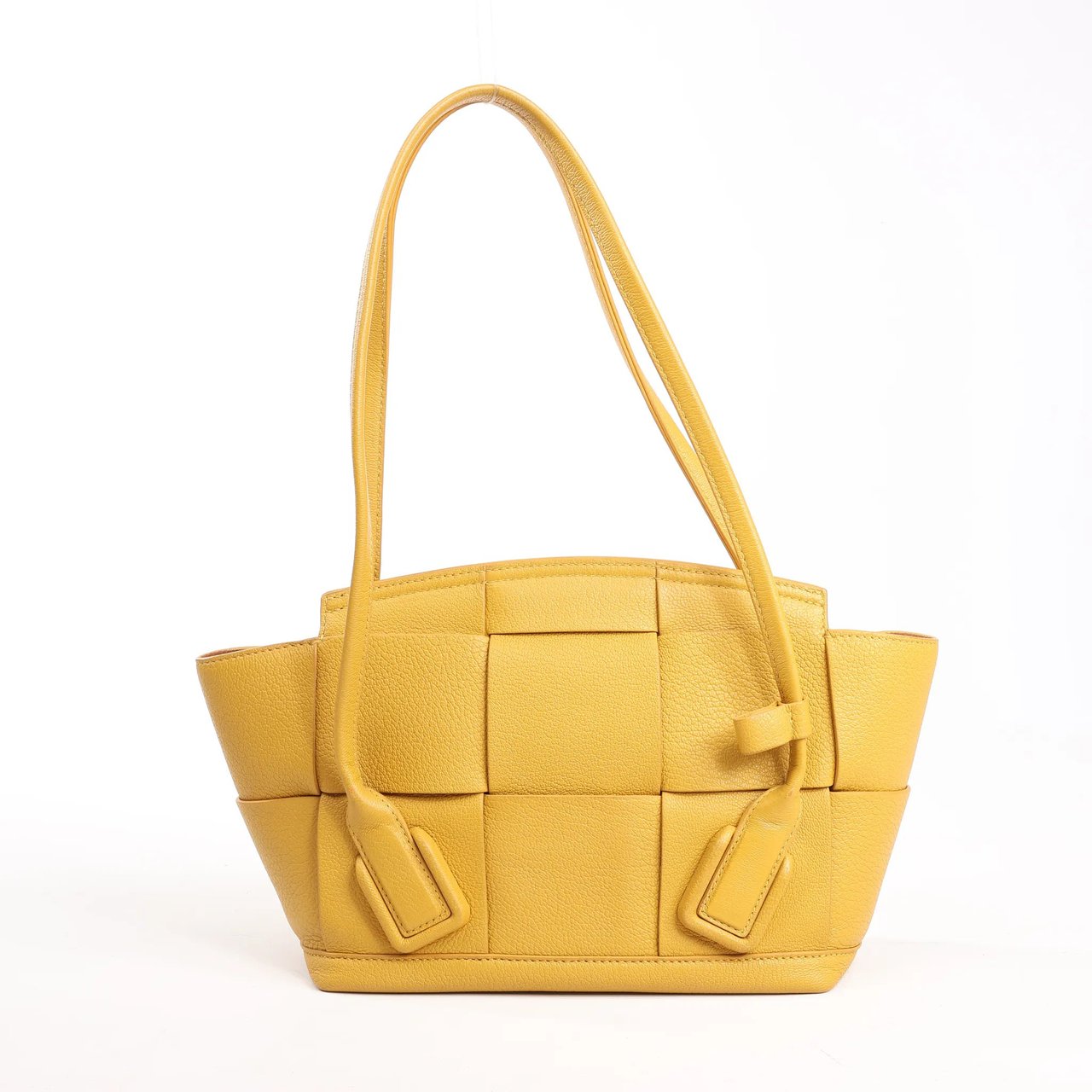 Bottega Veneta Bottega Veneta Mini Arco Maxi Intrecciato Leather Handbag in Yellow Geel