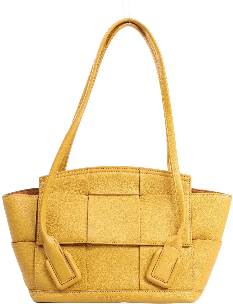 Bottega Veneta Bottega Veneta Mini Arco Maxi Intrecciato Leather Handbag in Yellow Geel