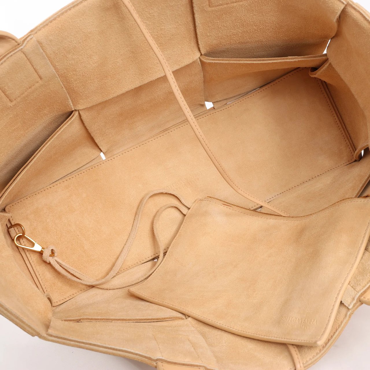 Bottega Veneta Bottega Veneta The Arco Maxi Intrecciato Large Leather Handbag in Beige Beige