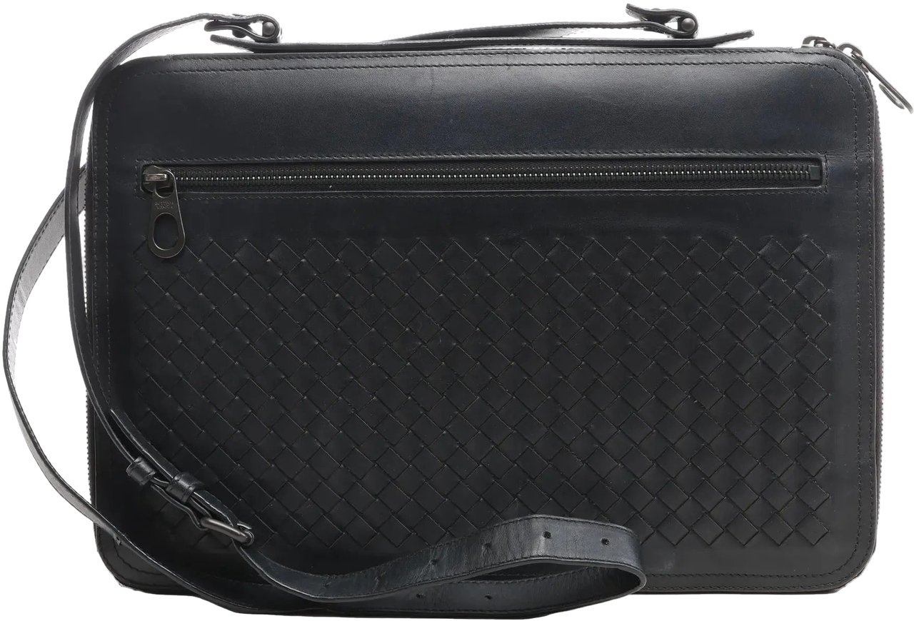 Bottega Veneta Bottega Veneta Intrecciato Crossbody Bag in Black Zwart