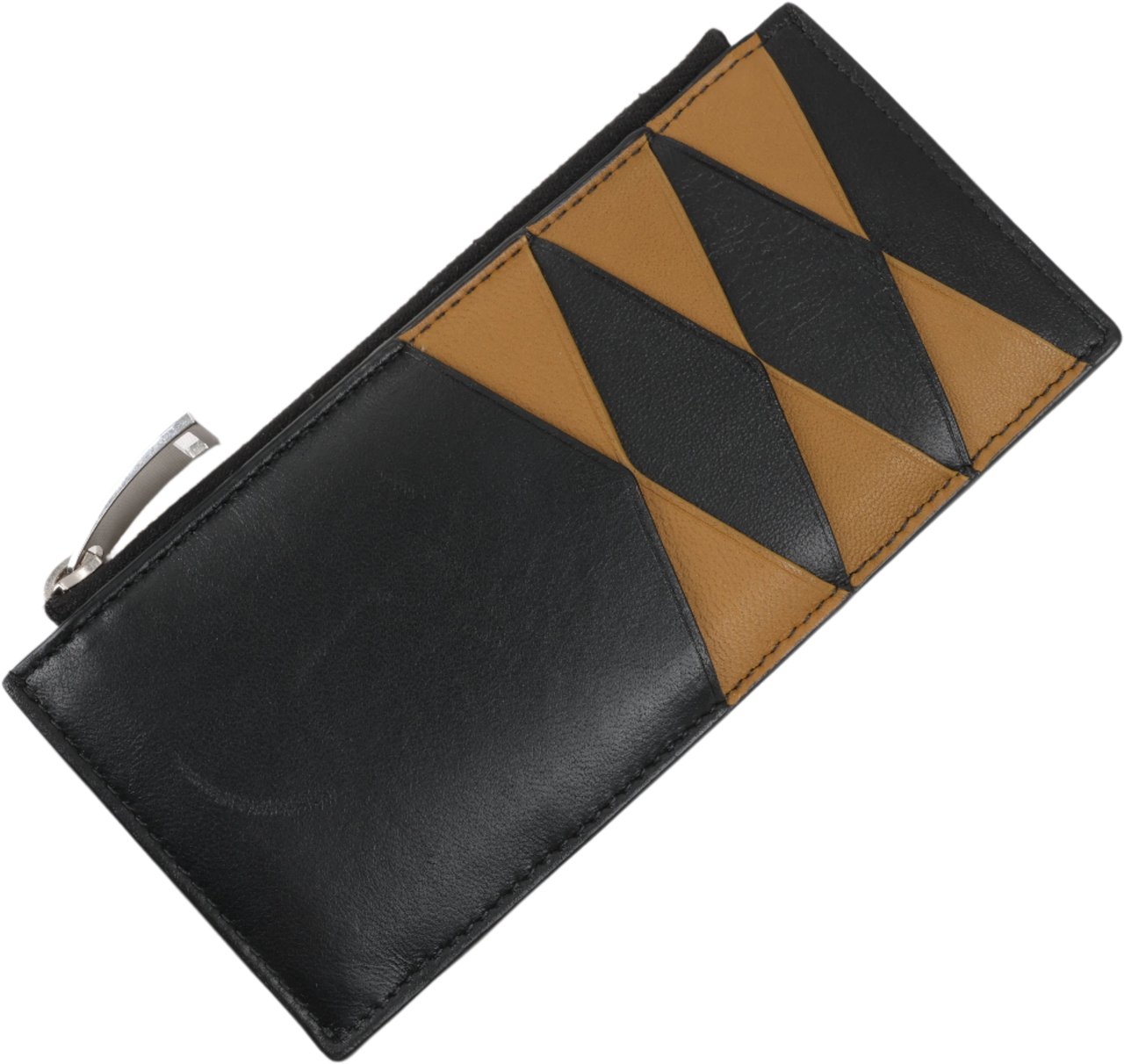 Bottega Veneta Bottega Veneta Leather Fragment Case in Black × Brown Divers