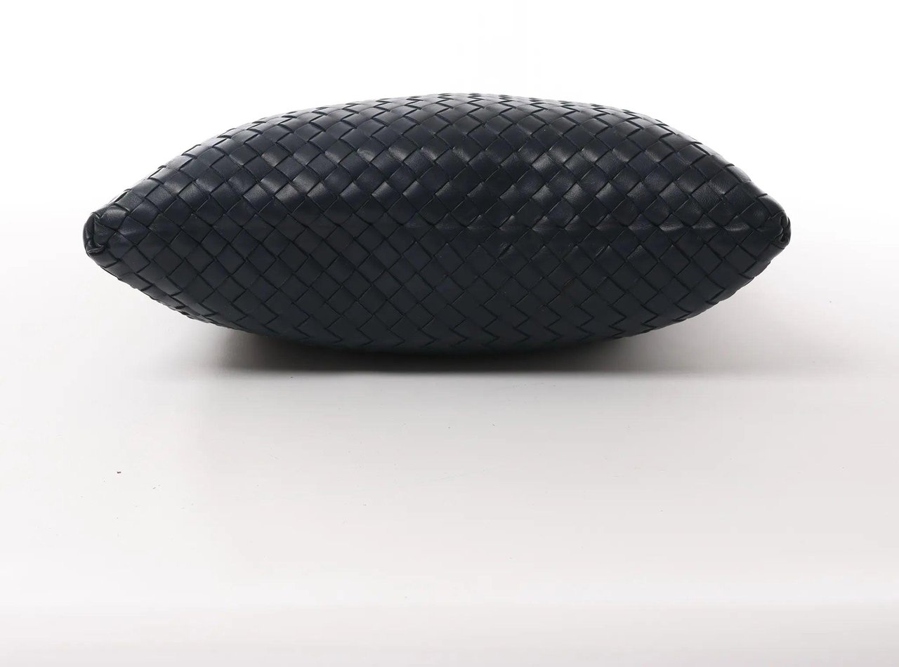 Bottega Veneta Bottega Veneta VN Intrecciato Crossbody Messenger Bag in Navy Blue Blauw