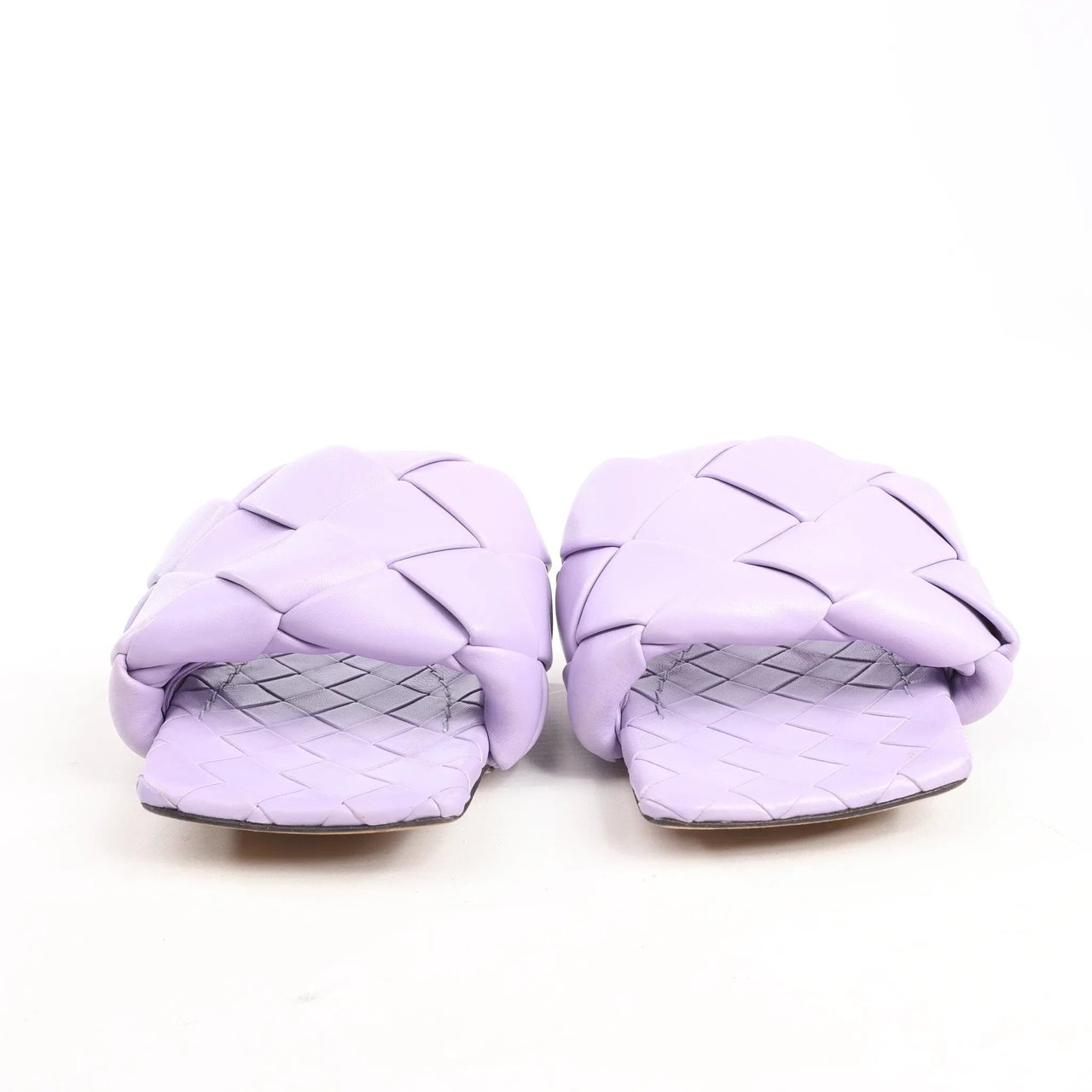 Bottega Veneta Bottega Veneta Lido Intrecciato Leather Sandals in Purple, Size 37 EU Paars