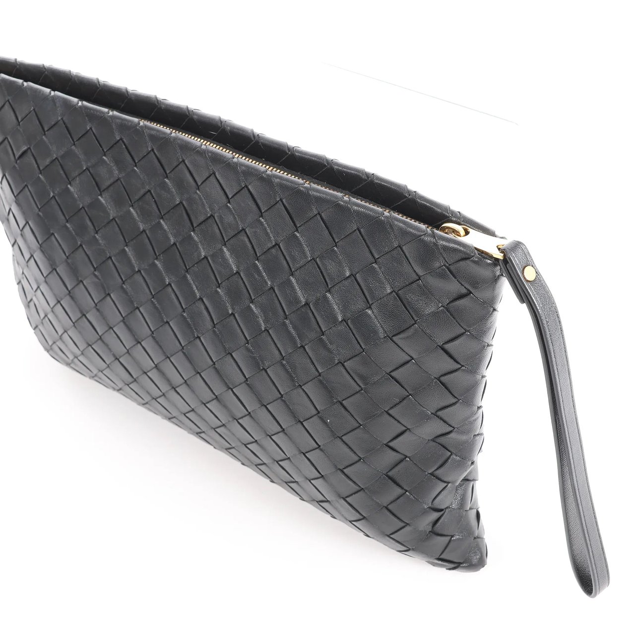 Bottega Veneta Bottega Veneta Intrecciato Leather Clutch bag in Black Zwart