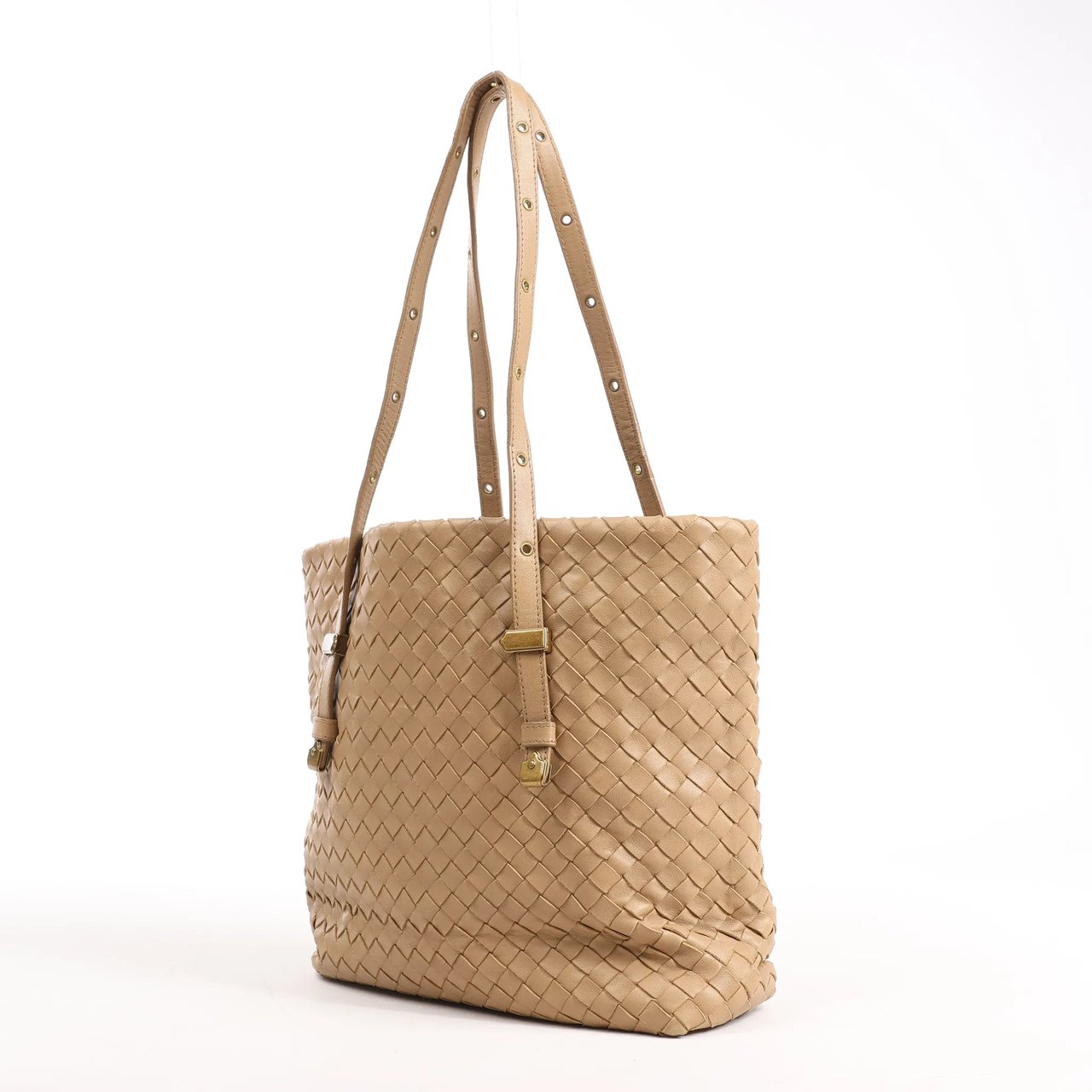 Bottega Veneta Bottega Veneta Intrecciato Leather Shoulder Bag in Beige Beige