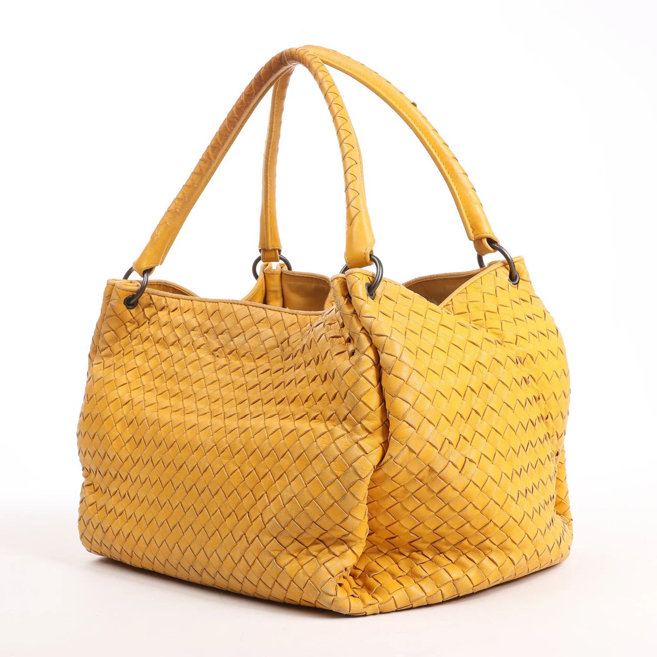 Bottega Veneta Bottega Veneta Intrecciato Leather Shoulder Bag in Yellow Geel