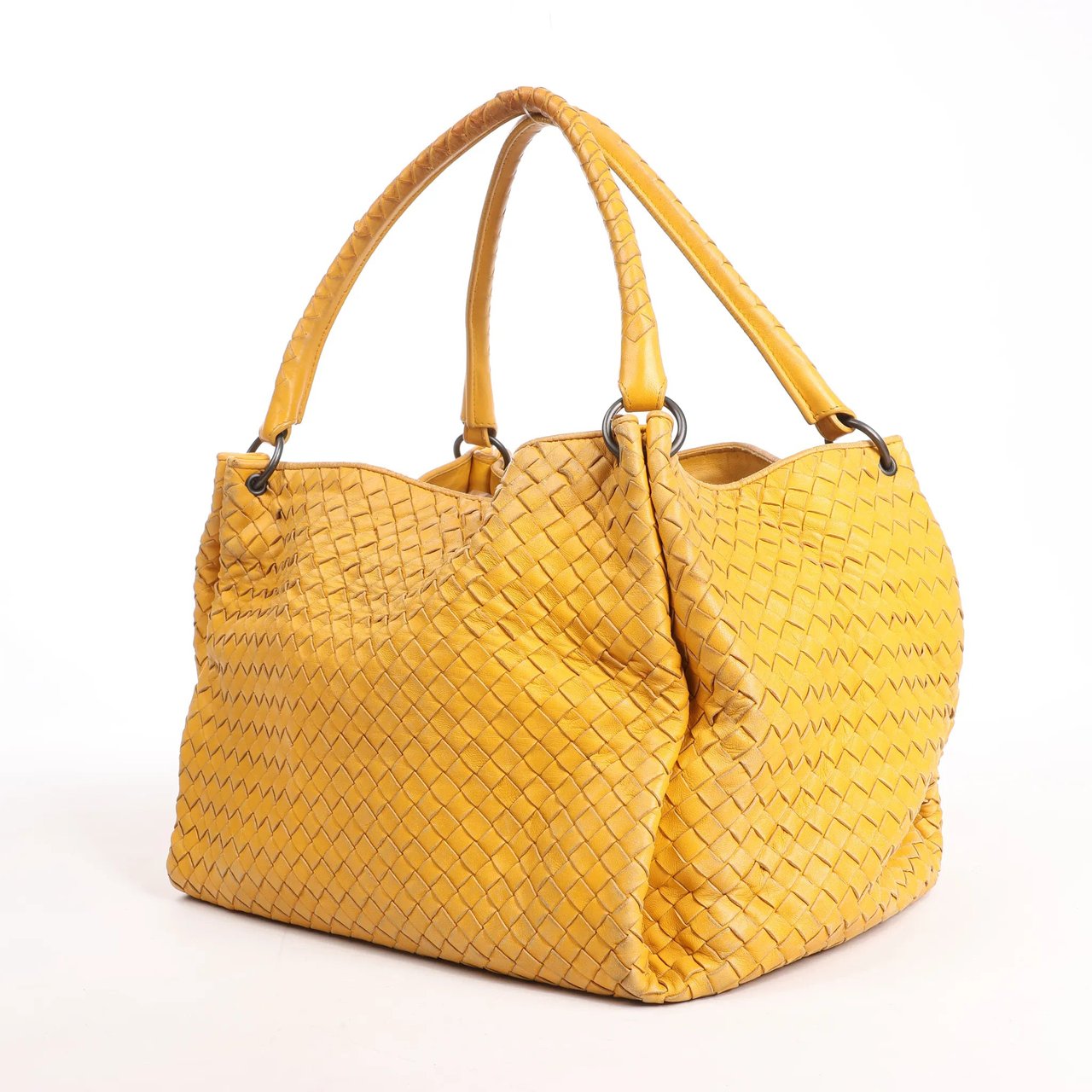 Bottega Veneta Bottega Veneta Intrecciato Leather Shoulder Bag in Yellow Geel