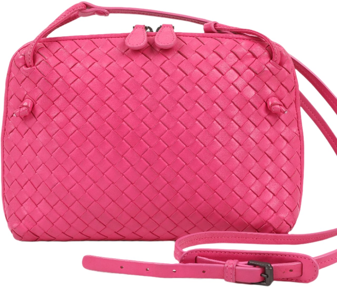 Bottega Veneta Bottega Veneta Intrecciato Nodini Crossbody Bag in Pink Roze