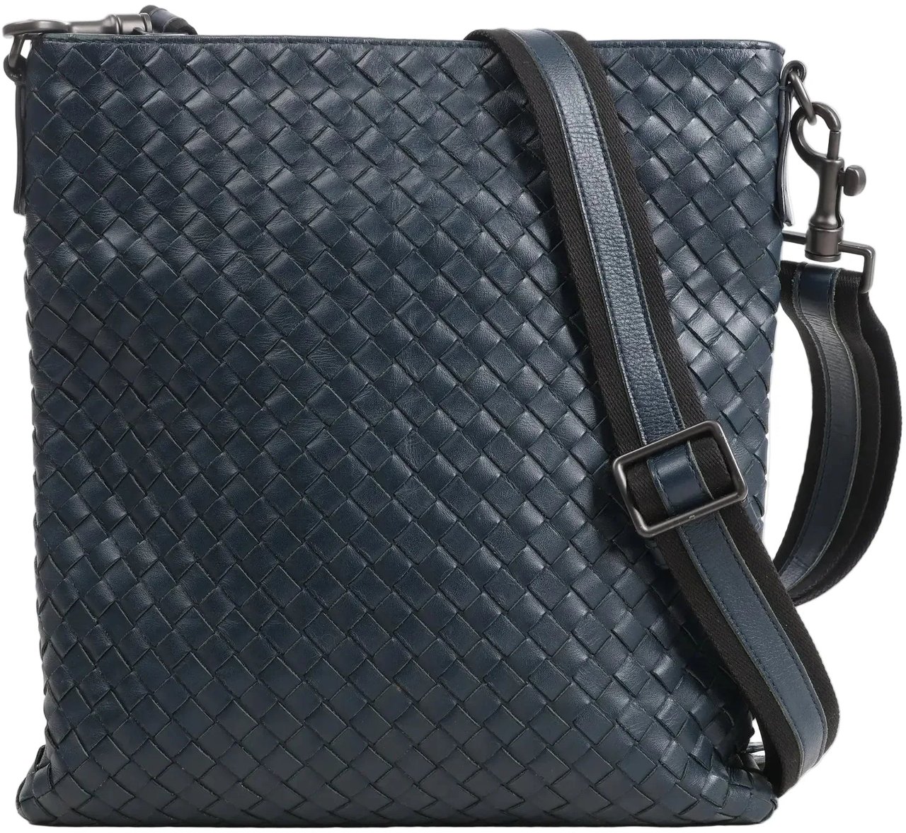 Bottega Veneta Bottega Veneta VN Intrecciato Crossbody Messenger Bag in Navy Blue Navy