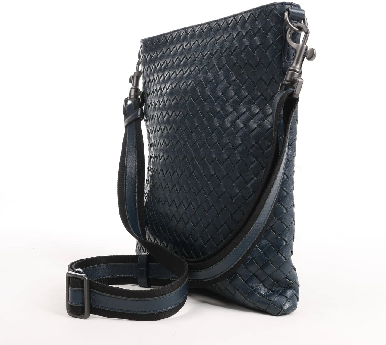 Bottega Veneta Bottega Veneta VN Intrecciato Crossbody Messenger Bag in Navy Blue Navy