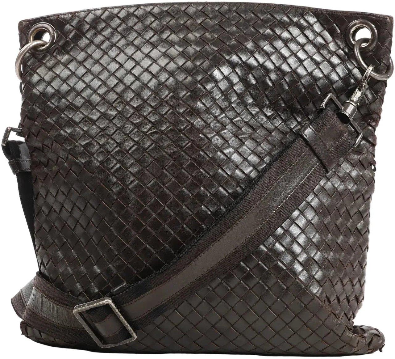 Bottega Veneta Bottega Veneta VN Intrecciato Crossbody Messenger Bag in Brown Bruin
