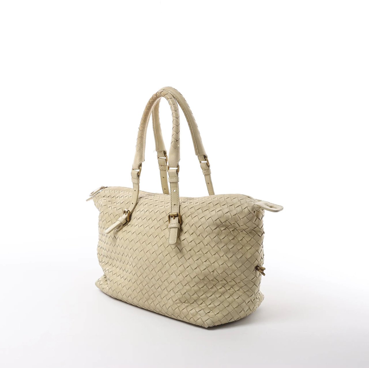 Bottega Veneta Montaigne Intrecciato Leather Shoulder Bag in Beige 173398 Beige