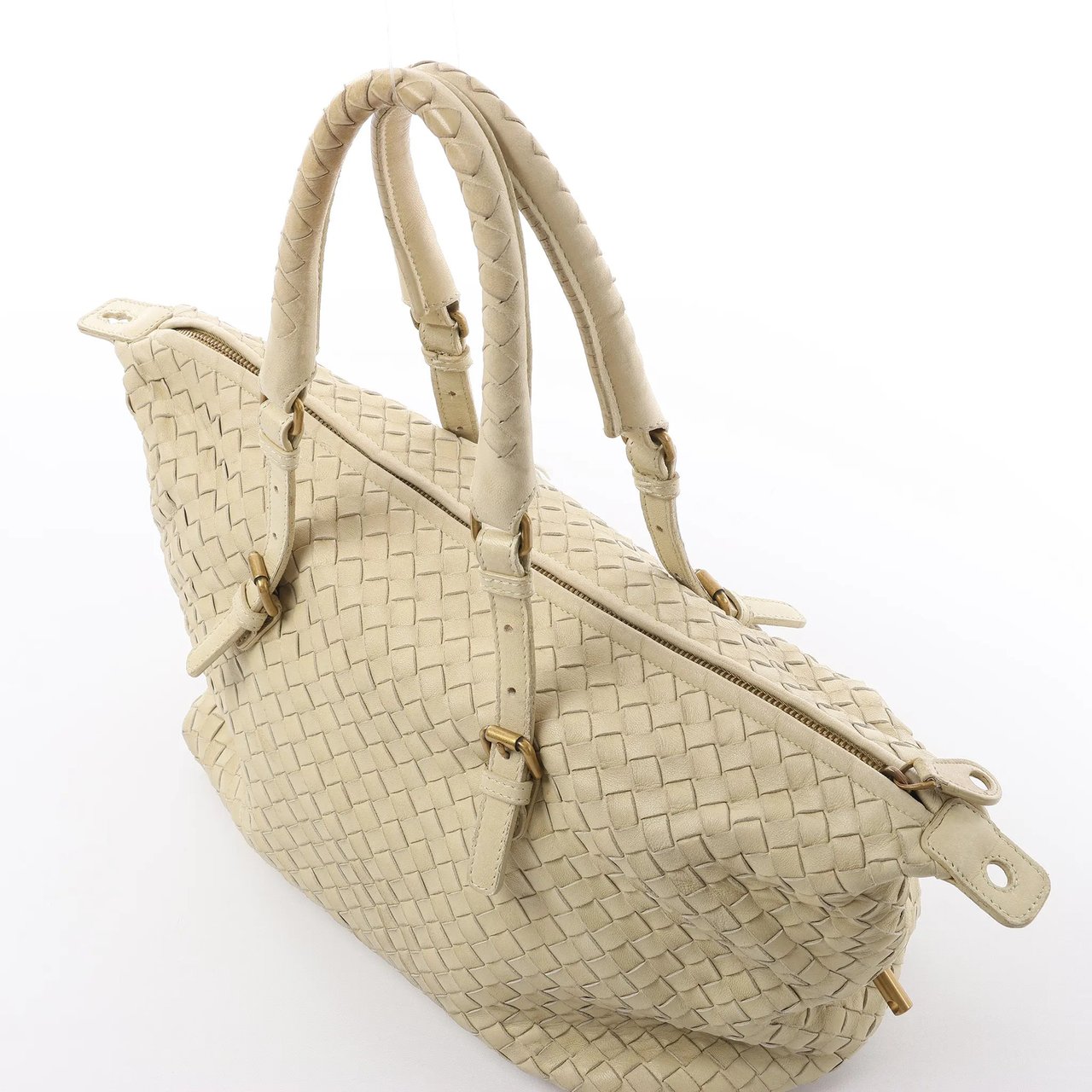Bottega Veneta Montaigne Intrecciato Leather Shoulder Bag in Beige 173398 Beige