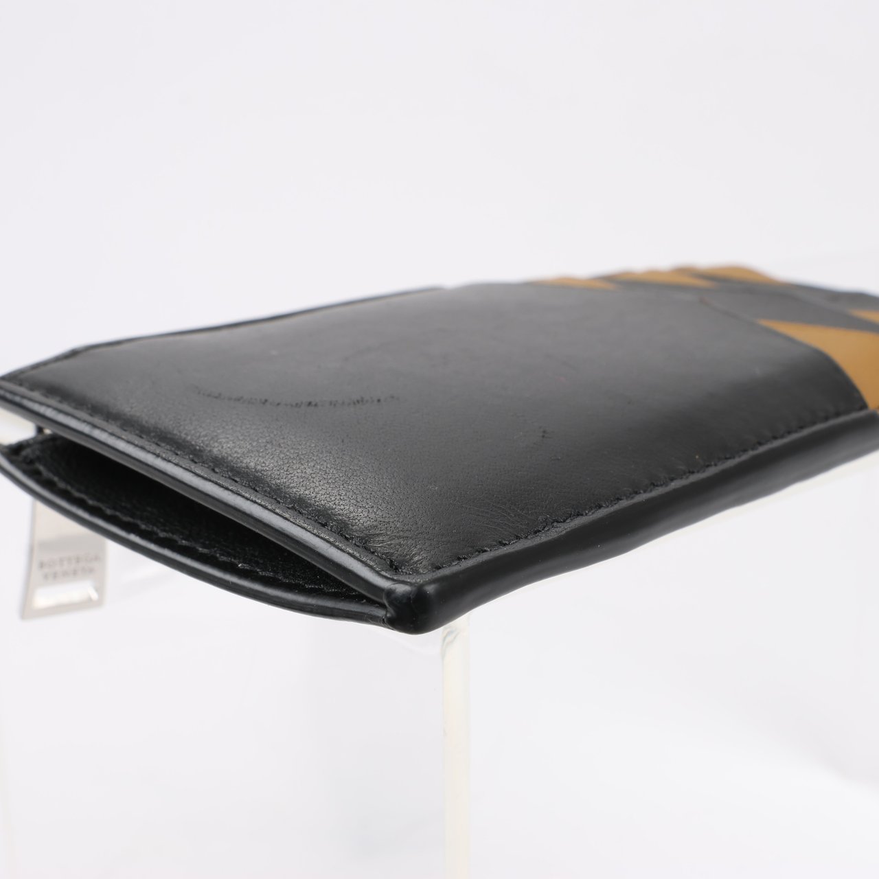 Bottega Veneta Leather Fragment Case in Black × Brown Divers