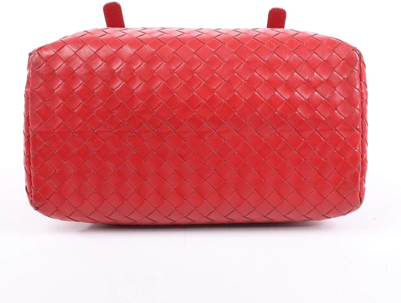 Bottega Veneta Intrecciato Roma Leather Handbag in Red Rood