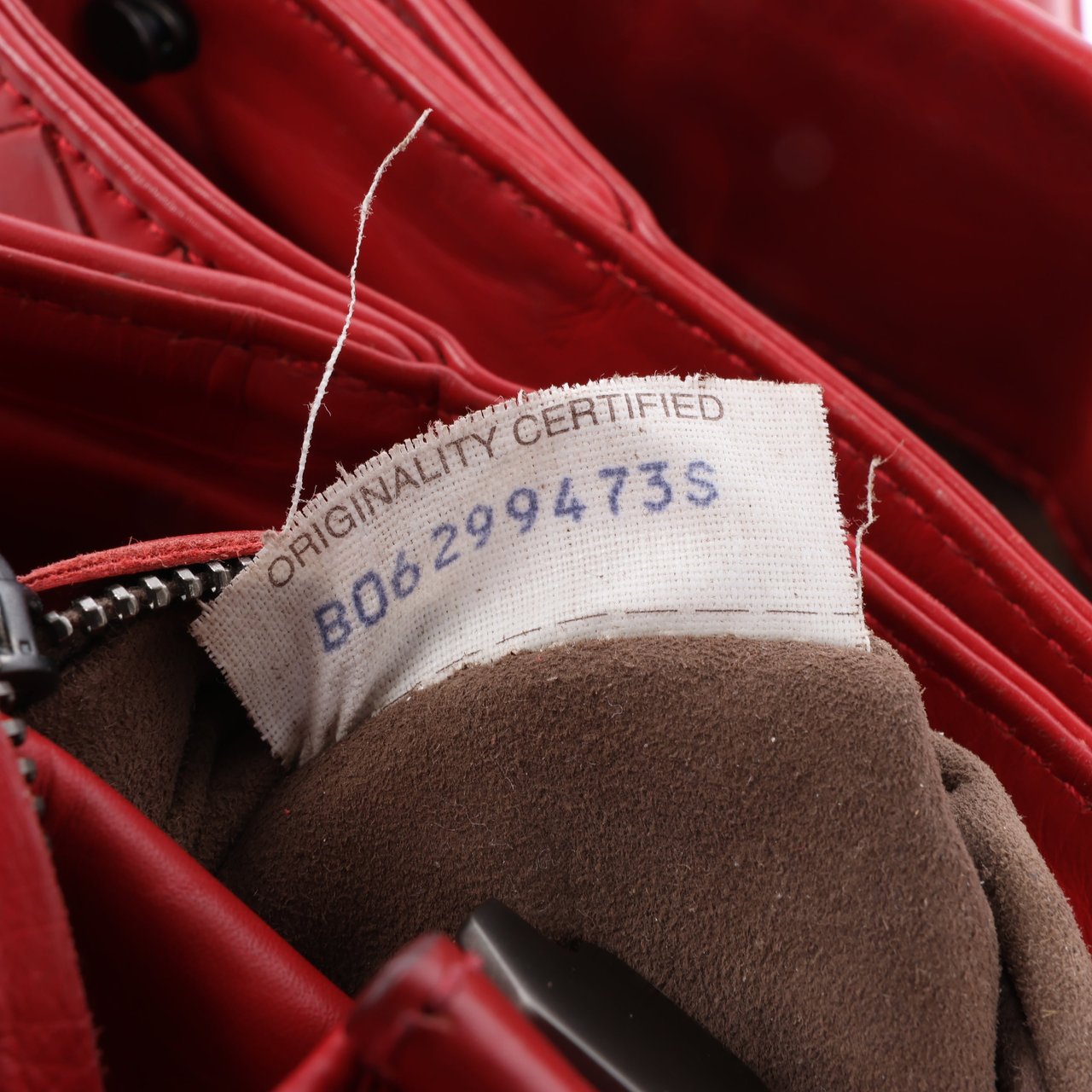 Bottega Veneta Intrecciato Roma Leather Handbag in Red Rood