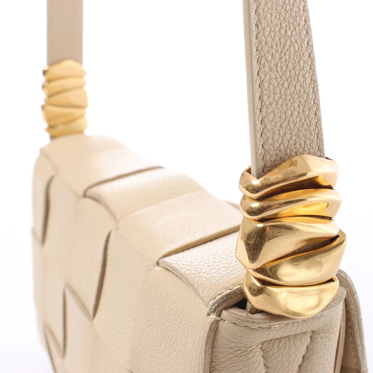 Bottega Veneta Cassette Maxi Intrecciato Leather Crossbody Bag in Beige Beige