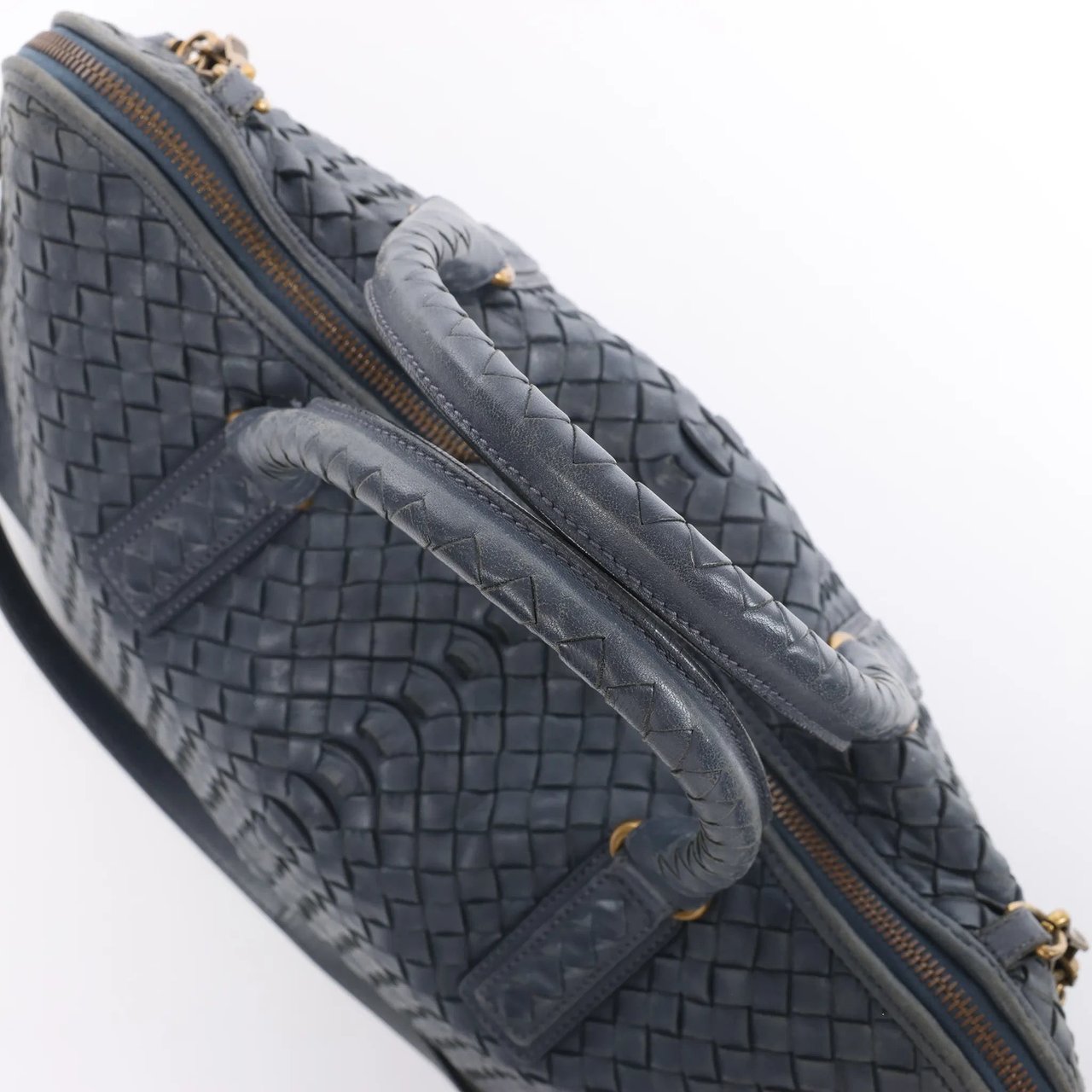 Bottega Veneta Intrecciato Leather 2Way Handbag in Navy Blue 194403 Navy