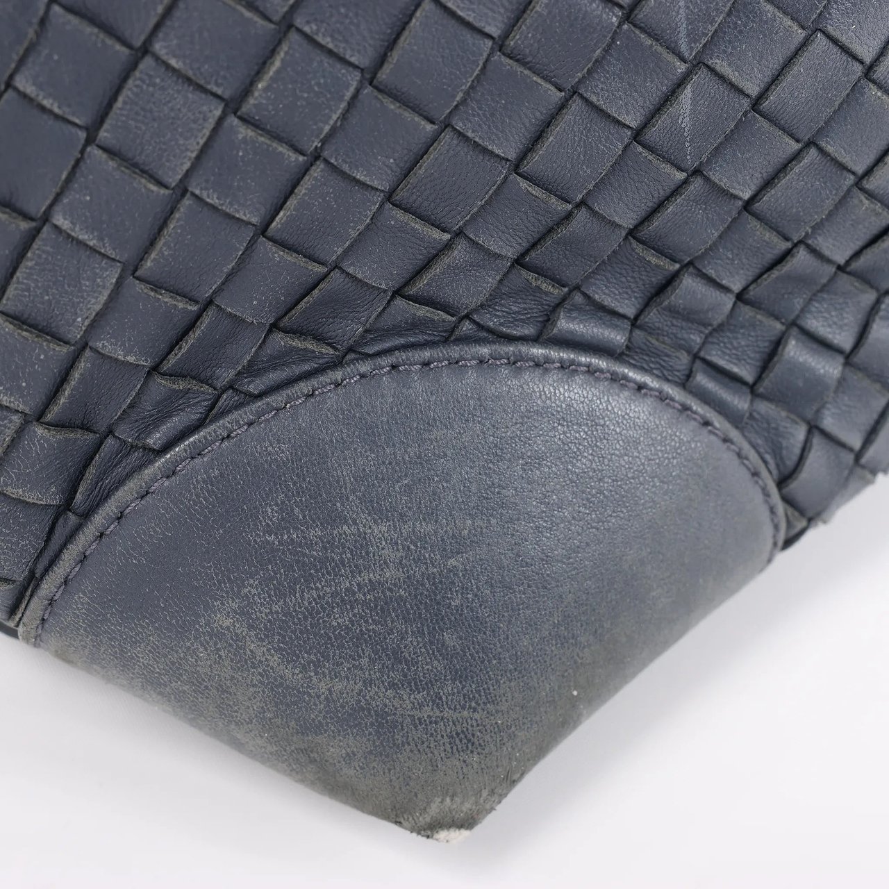 Bottega Veneta Intrecciato Leather 2Way Handbag in Navy Blue 194403 Navy
