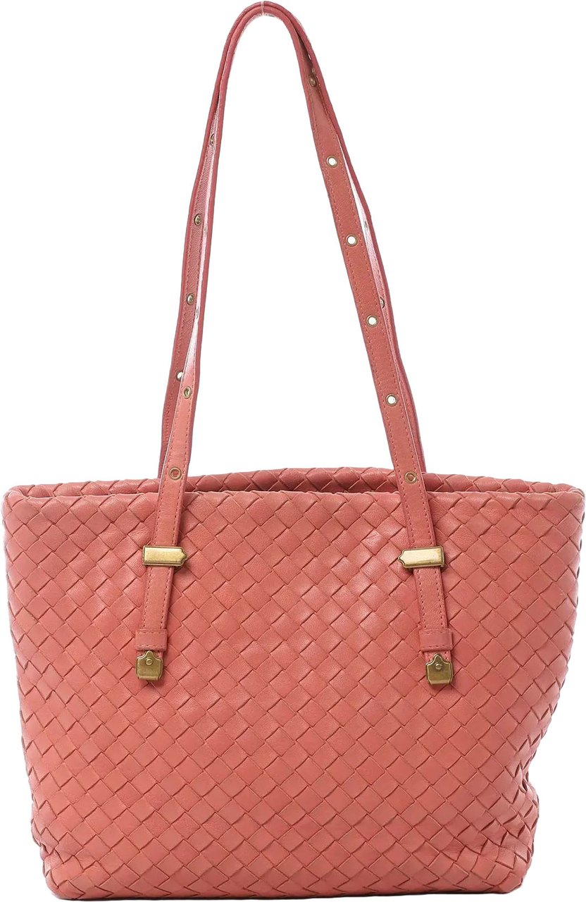 Bottega Veneta Intrecciato Leather Shoulder Bag in Pink Roze